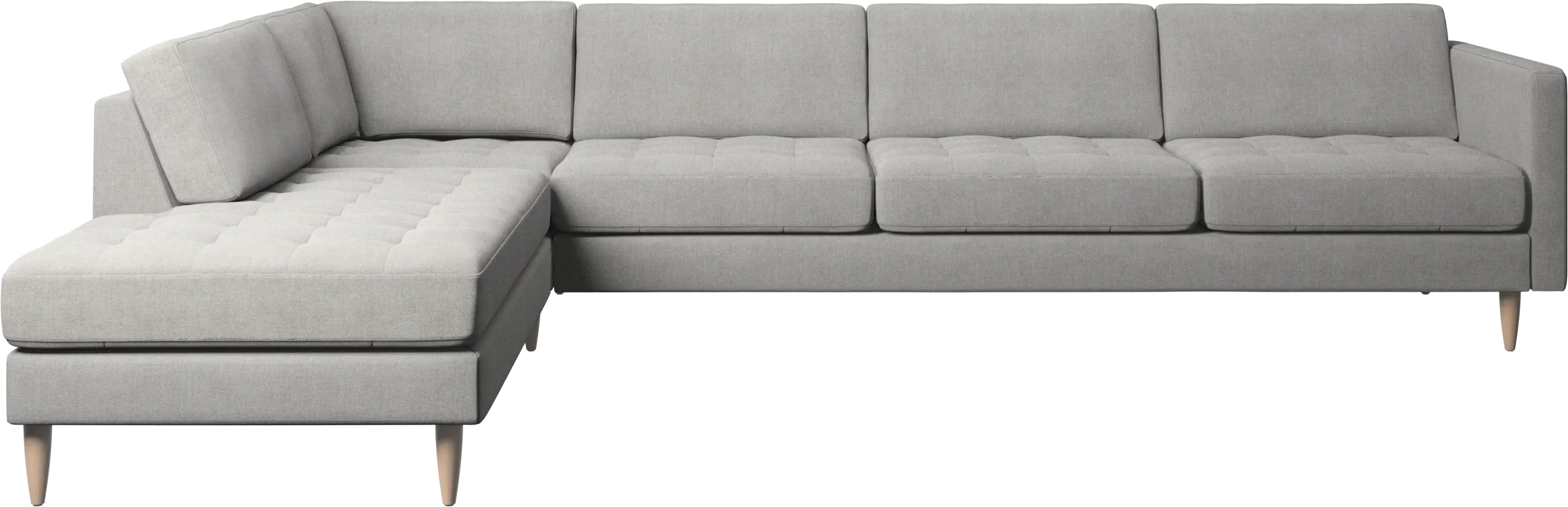 Osaka corner sofa with lounging unit, tufted seat