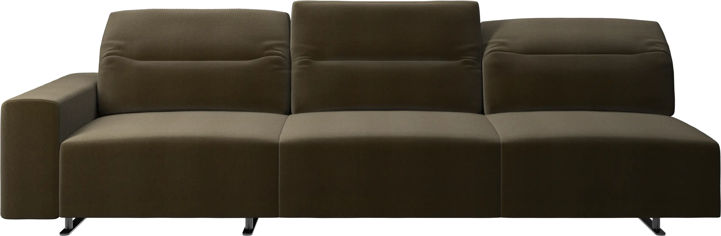 Hampton sofa with adjustable back and storage on the left side