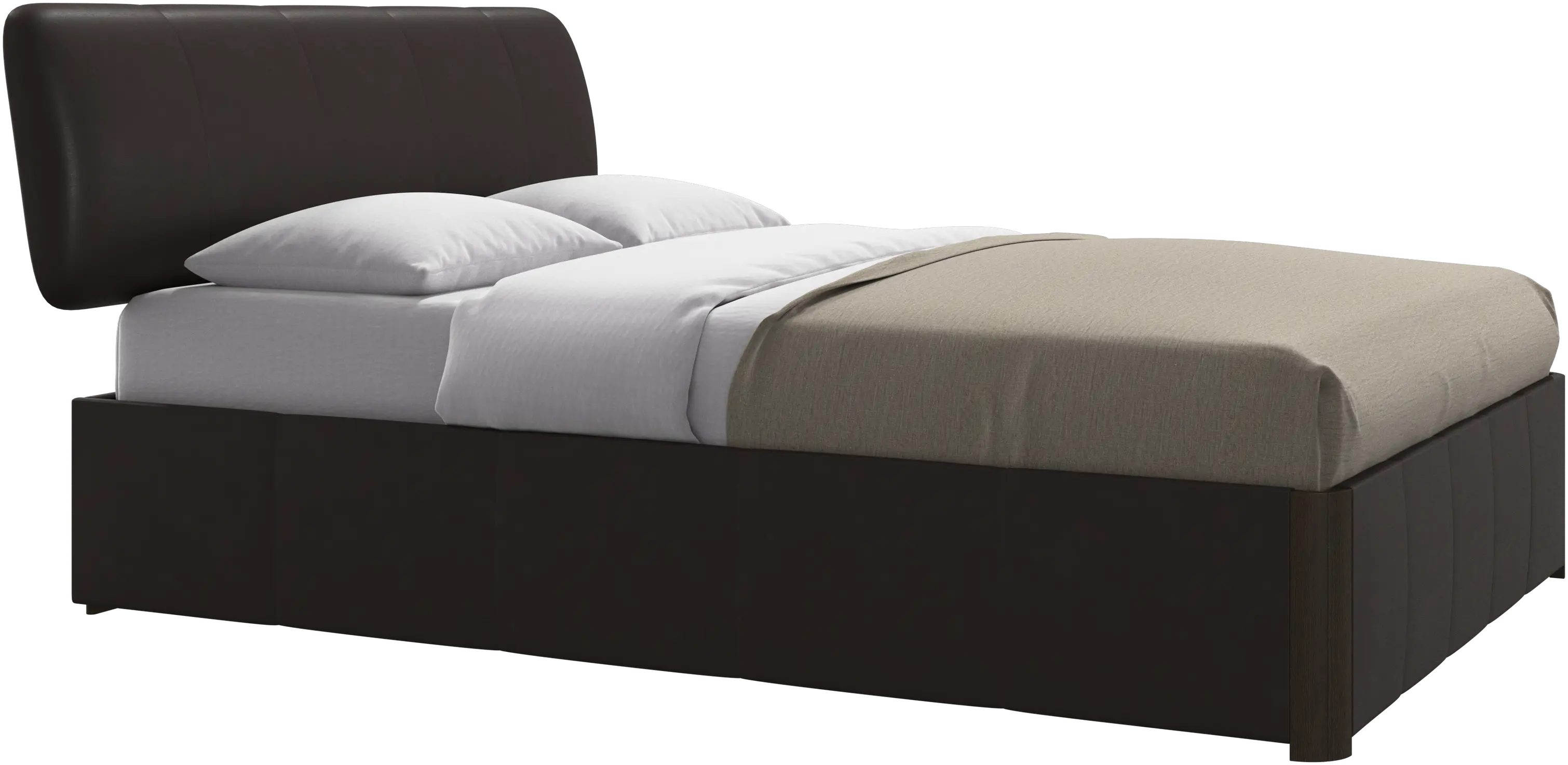Element bed, bed-mounted headboard, with slats and storage solution, excl. mattress