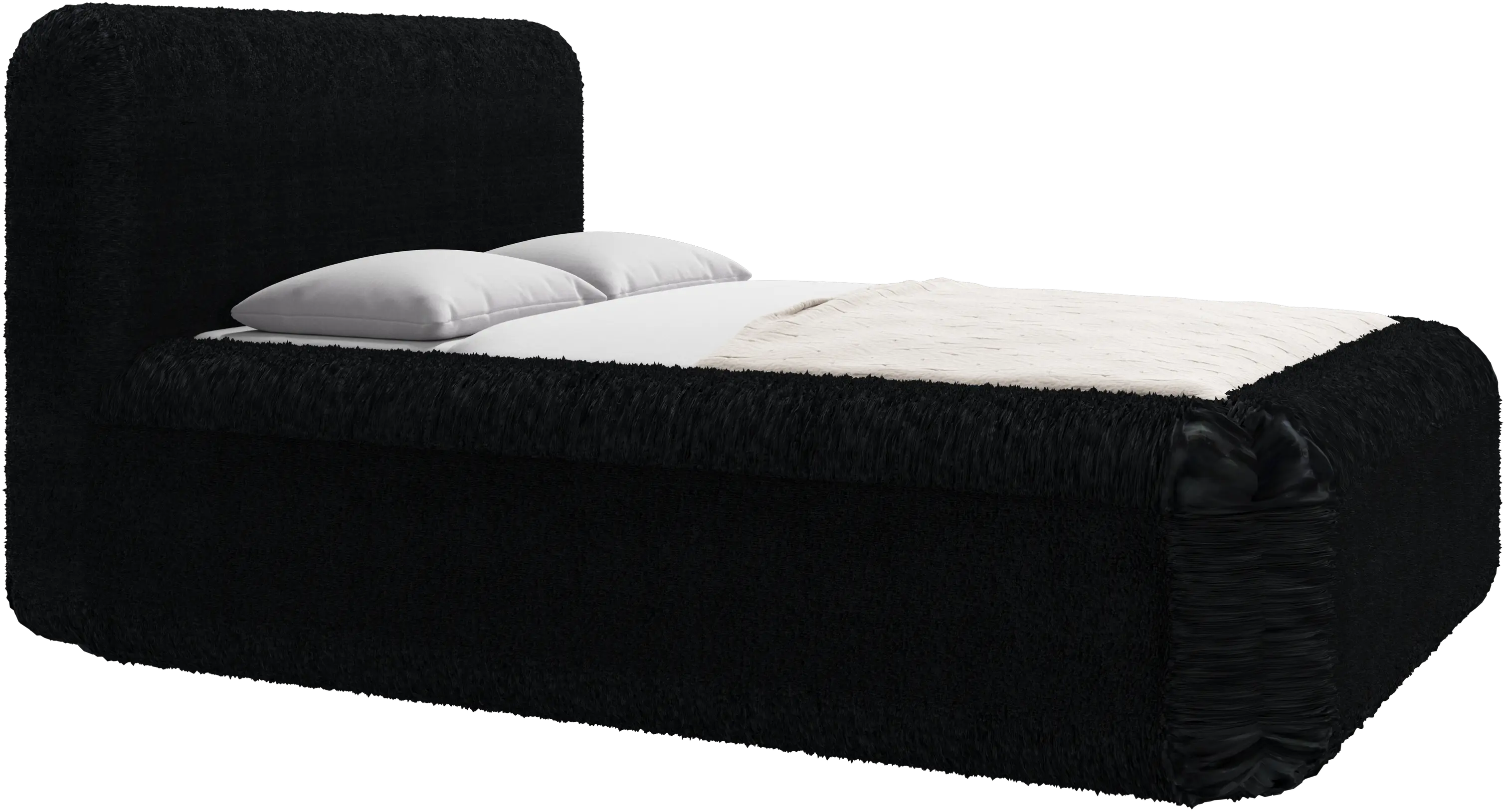 Element bed, bed-mounted headboard, with slats and storage solution, excl. mattress