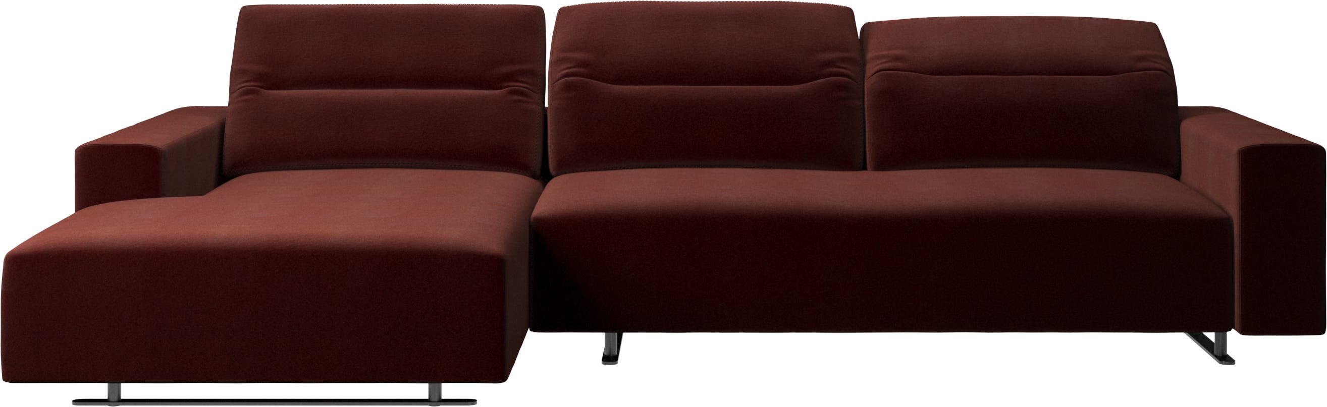 Hampton sofa with adjustable back, resting unit and storage both sides