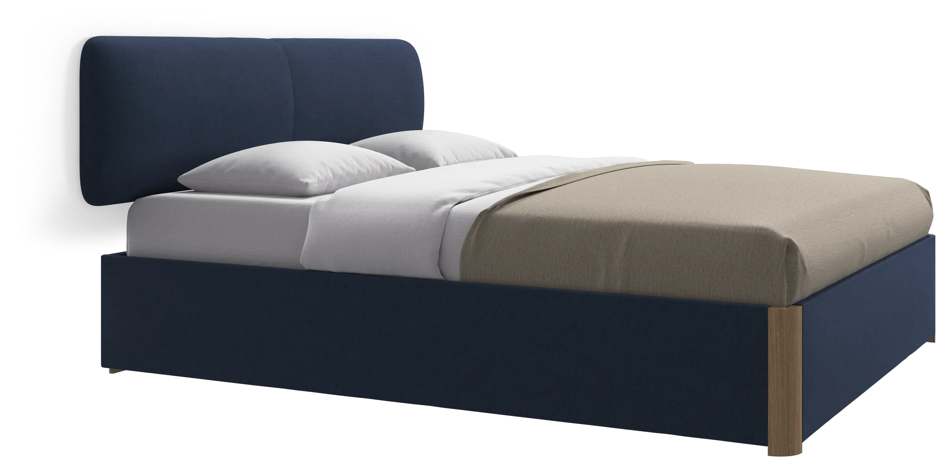 Element bed, wall-mounted headboard, with slats and storage solution, excl. mattress
