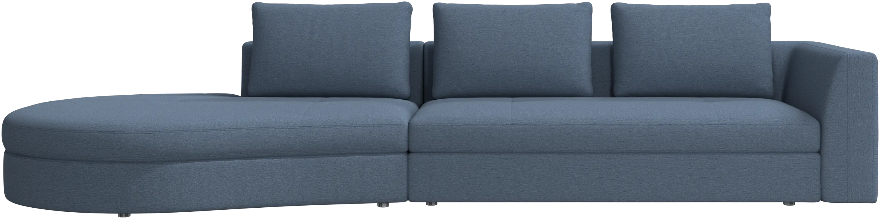 Bergamo sofa with round lounging unit, left