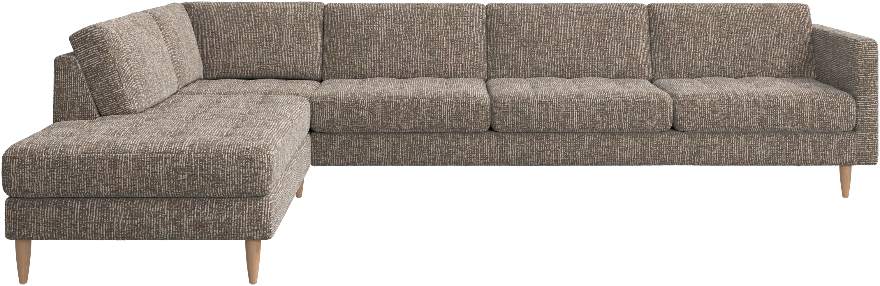 Osaka corner sofa with lounging unit, tufted seat