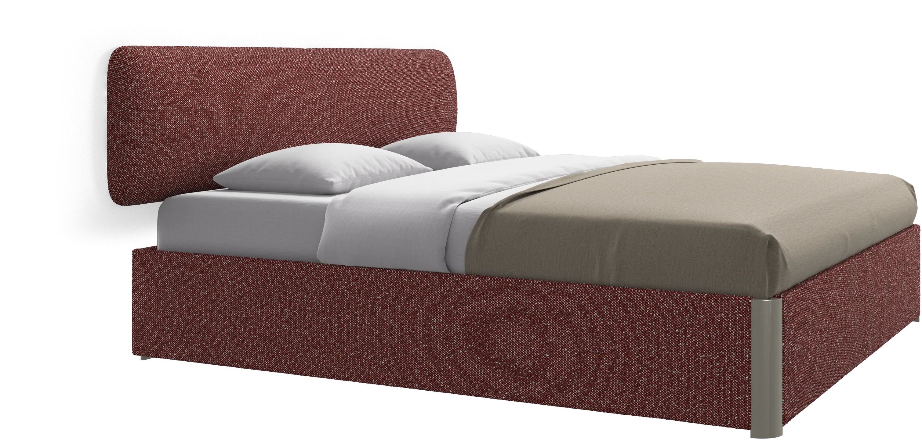 Element bed, wandgemonteerd hoofdbord, met latten en opbergoplossing, excl. matras