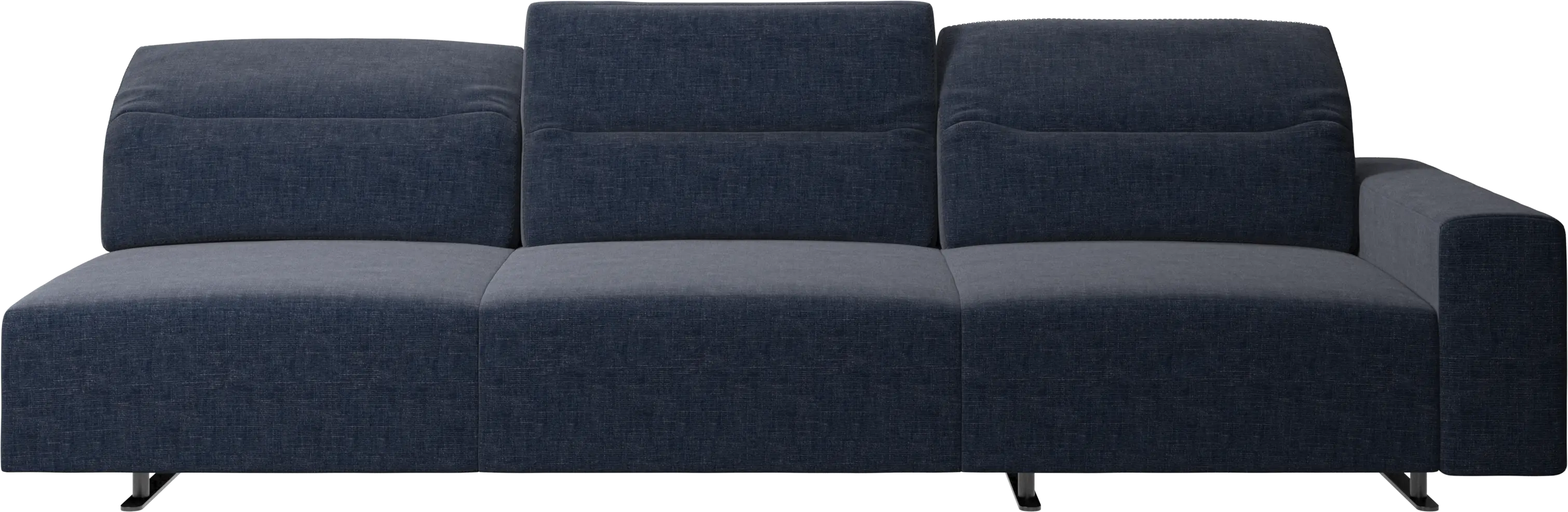 Hampton sofa with adjustable back and storage on the right side