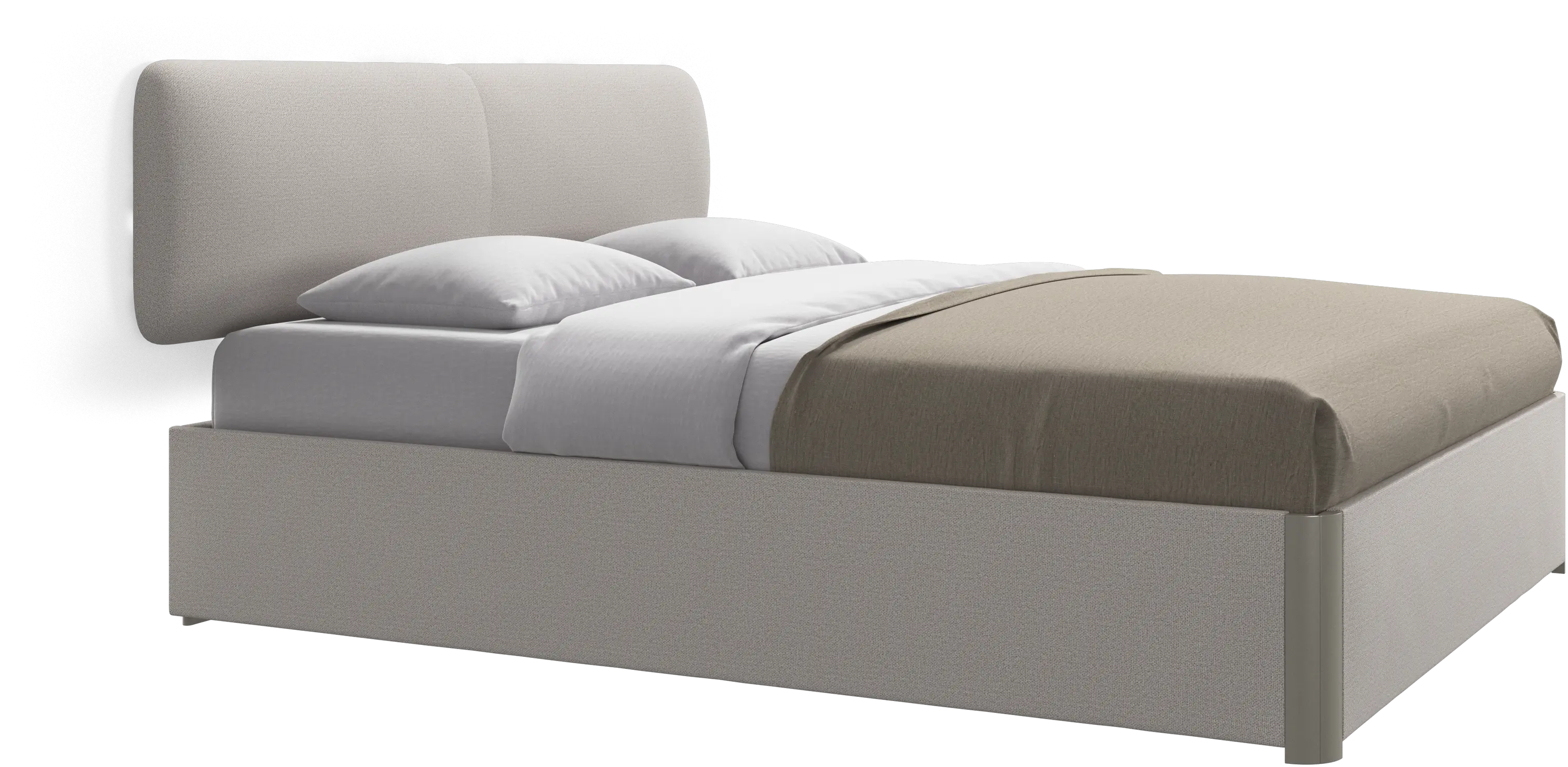 Element bed, wall-mounted headboard, with slats and storage solution, excl. mattress