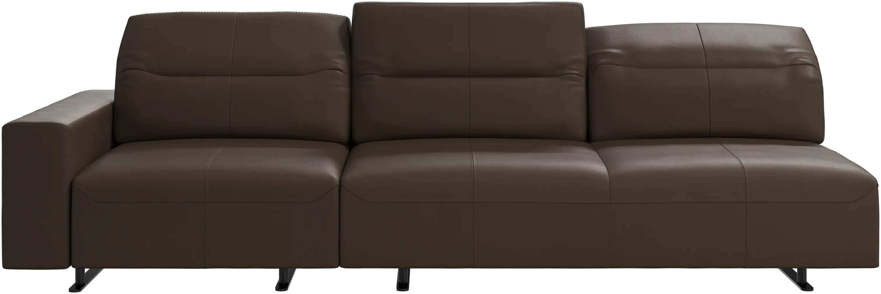 Hampton sofa with adjustable back and storage on the left side