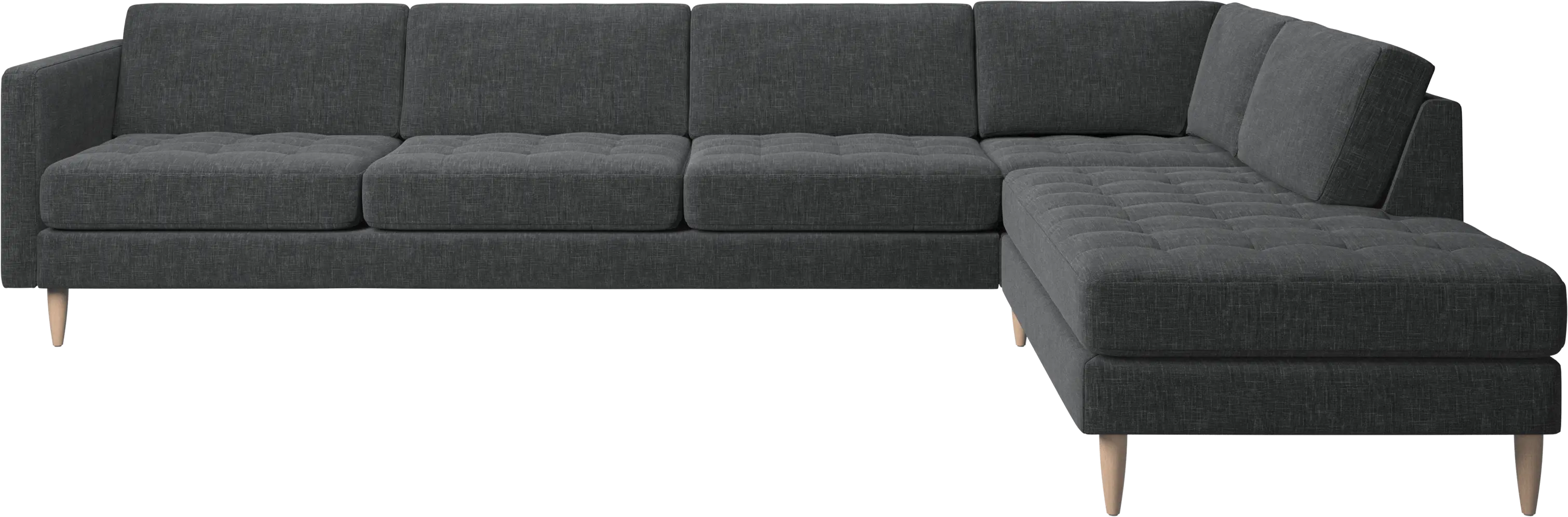 Osaka corner sofa with lounging unit, tufted seat