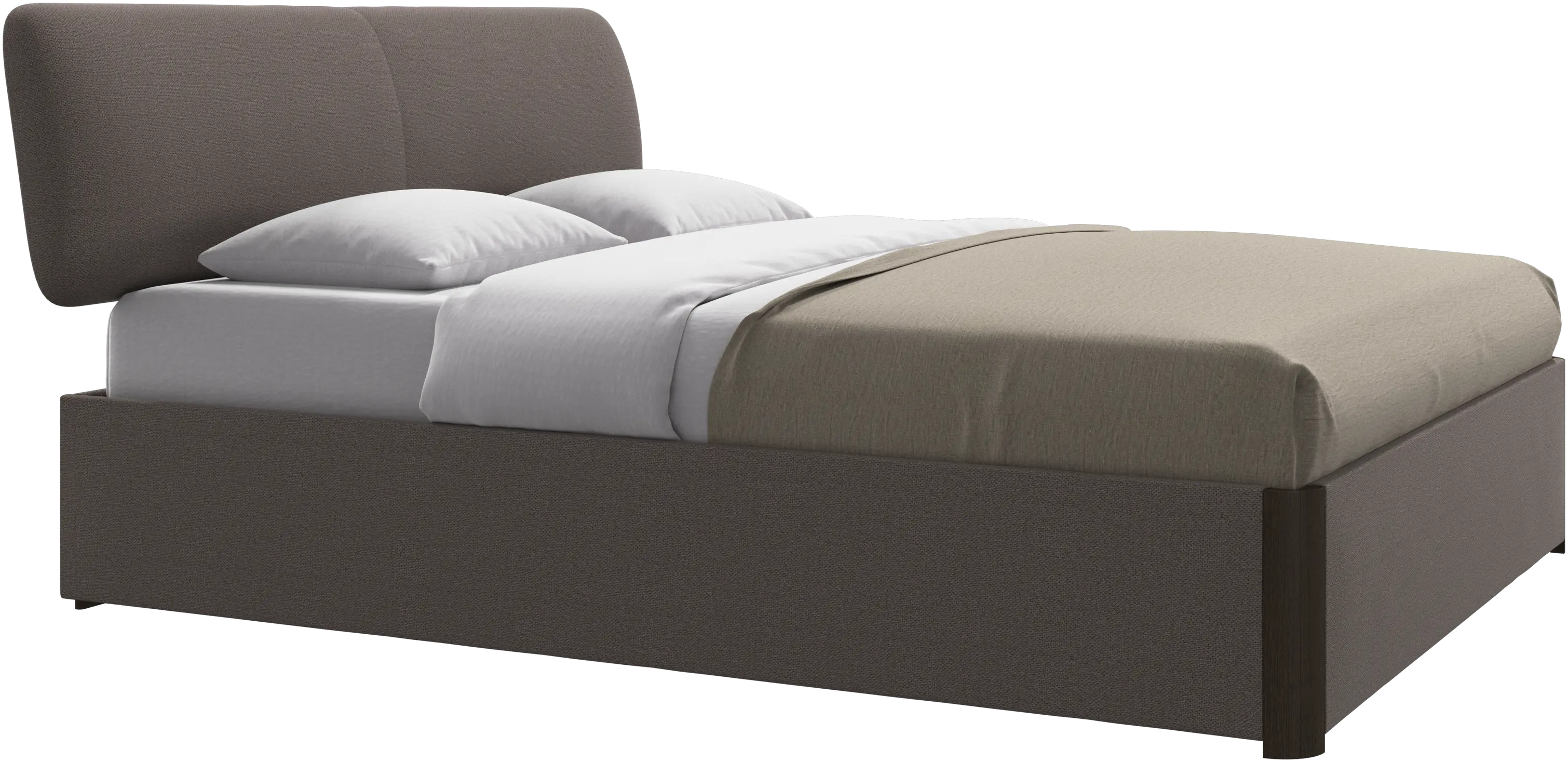 Element bed, bed-mounted headboard, with slats and storage solution, excl. mattress