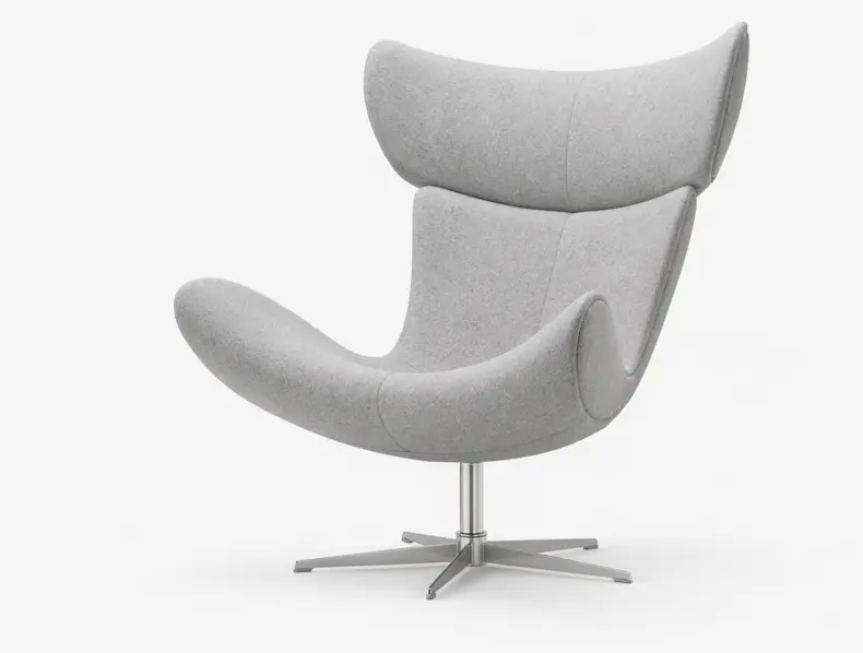 Armchairs [Imola - L002] Imola chair with swivel function, light grey luxfelt.
