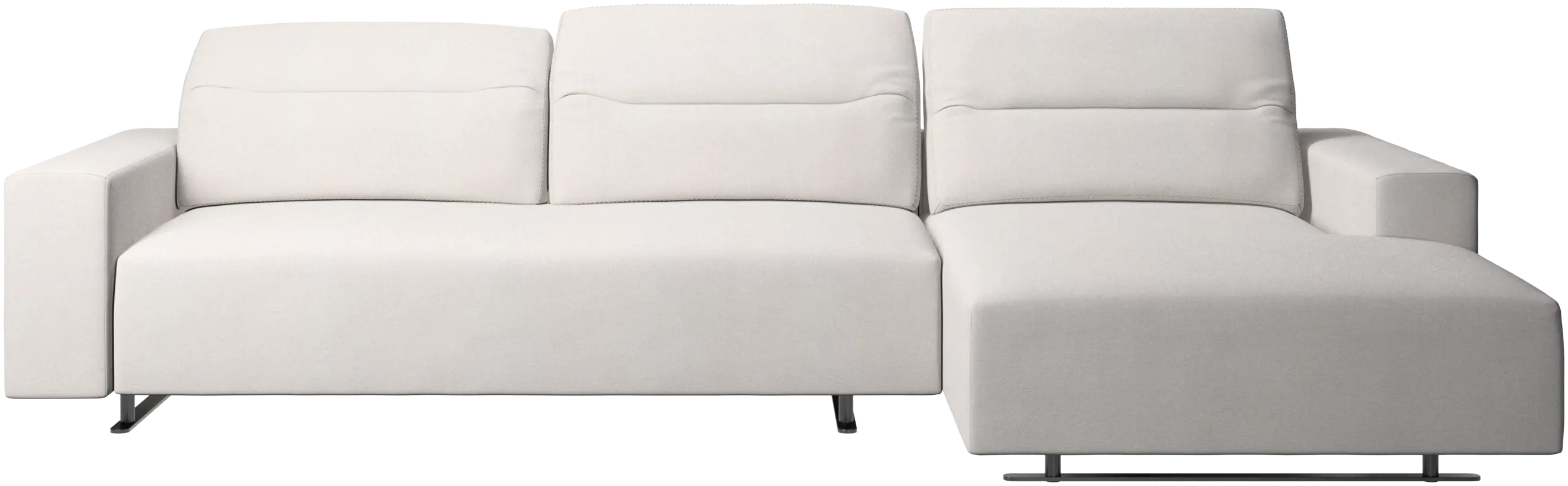 Hampton sofa with adjustable back, resting unit and storage right side