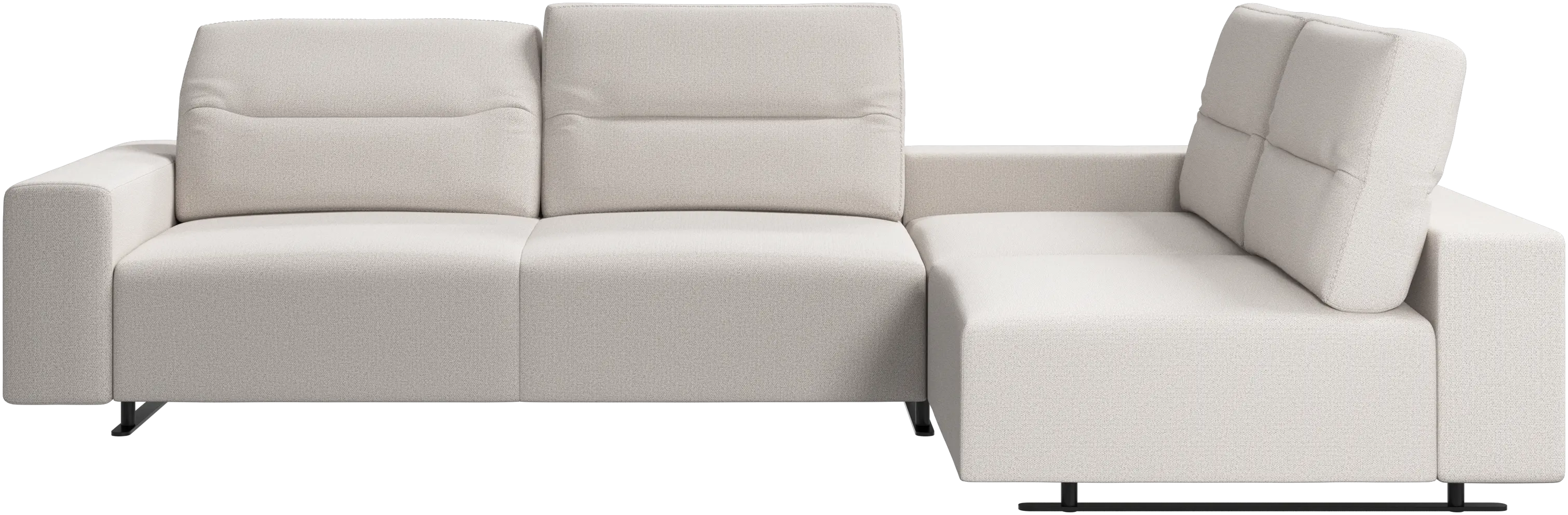 Hampton corner sofa with adjustable back and storage on left side