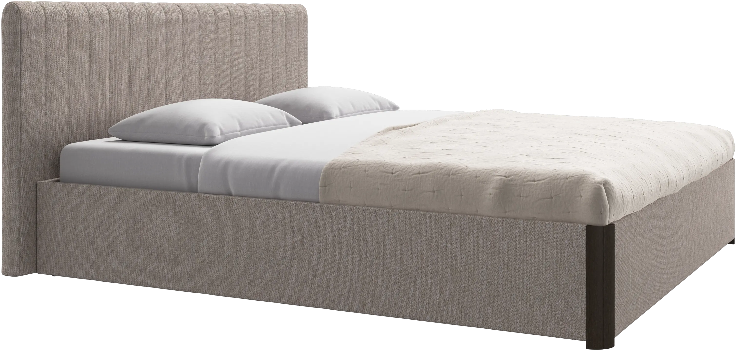 Element bed, bed-mounted headboard, with slats and storage solution, excl. mattress
