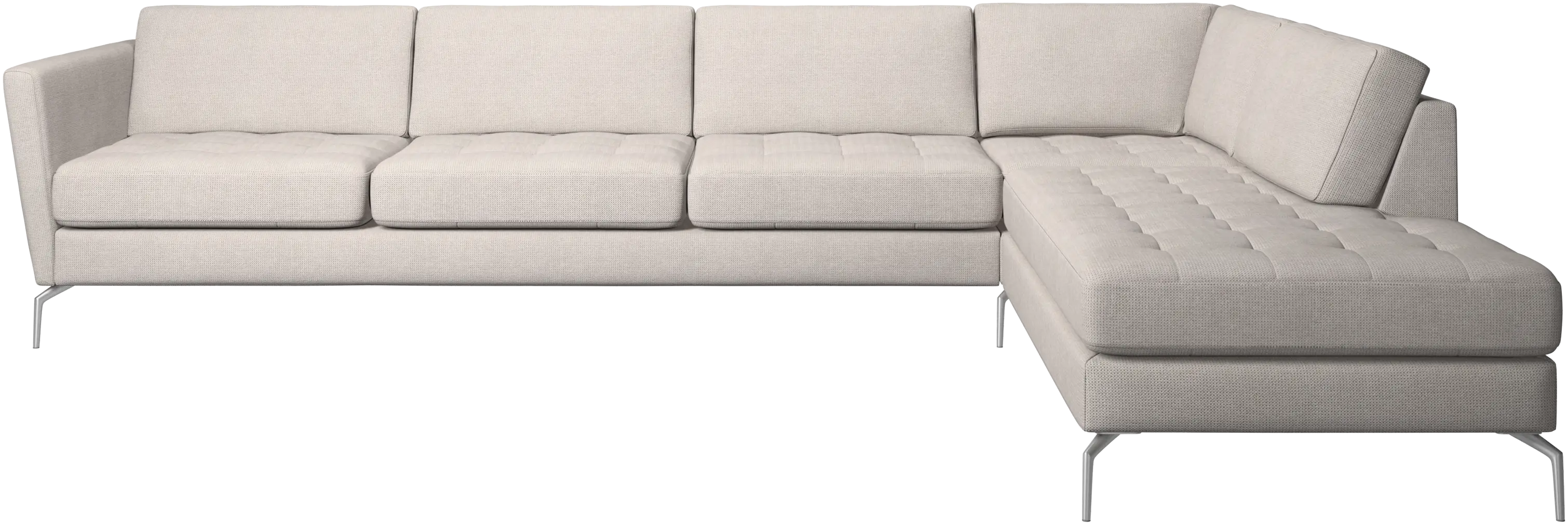 Osaka corner sofa with lounging unit, tufted seat