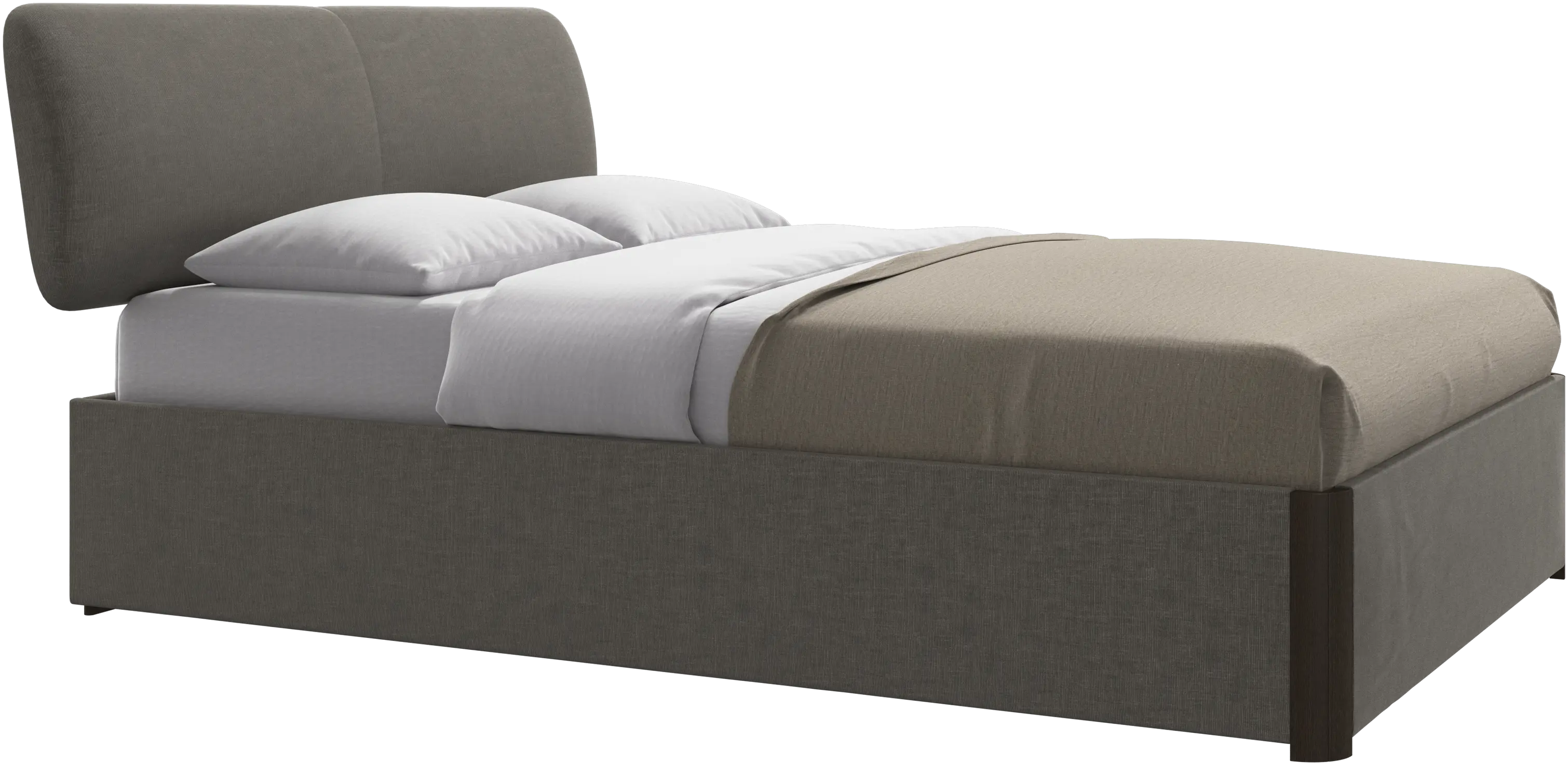 Element bed, bed-mounted headboard, with slats and storage solution, excl. mattress