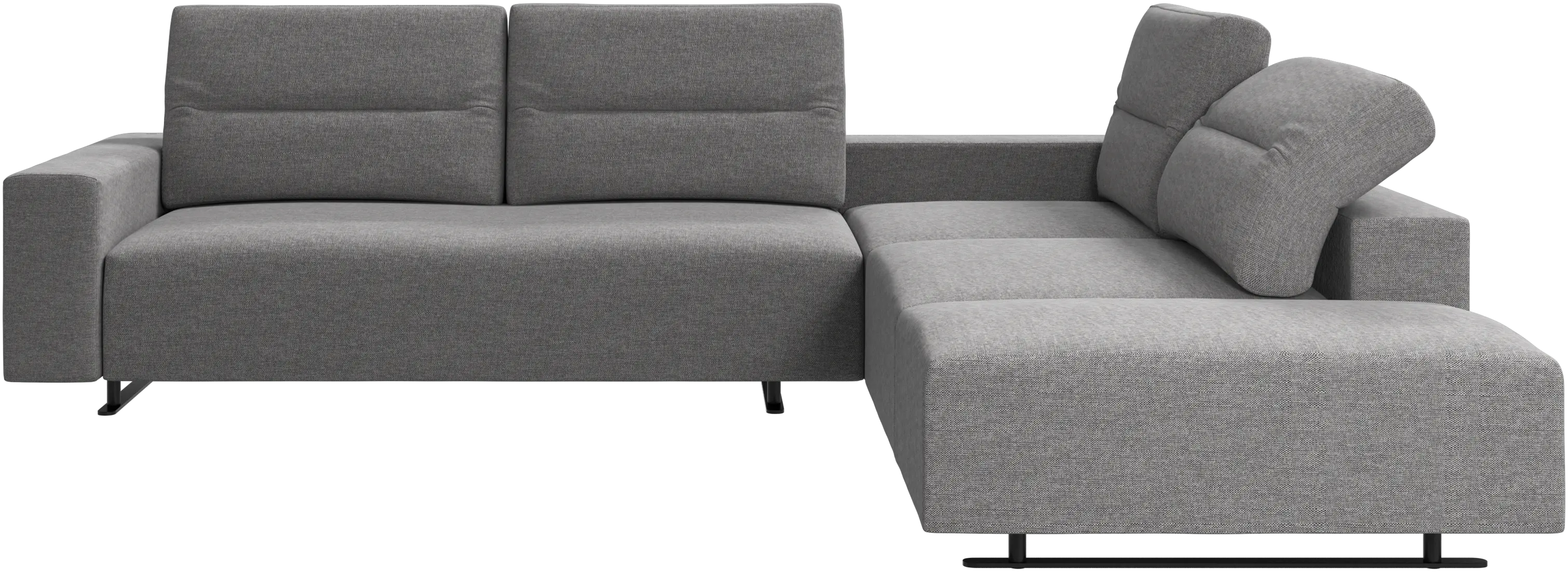 Hampton corner sofa with adjustable back and storage on left side