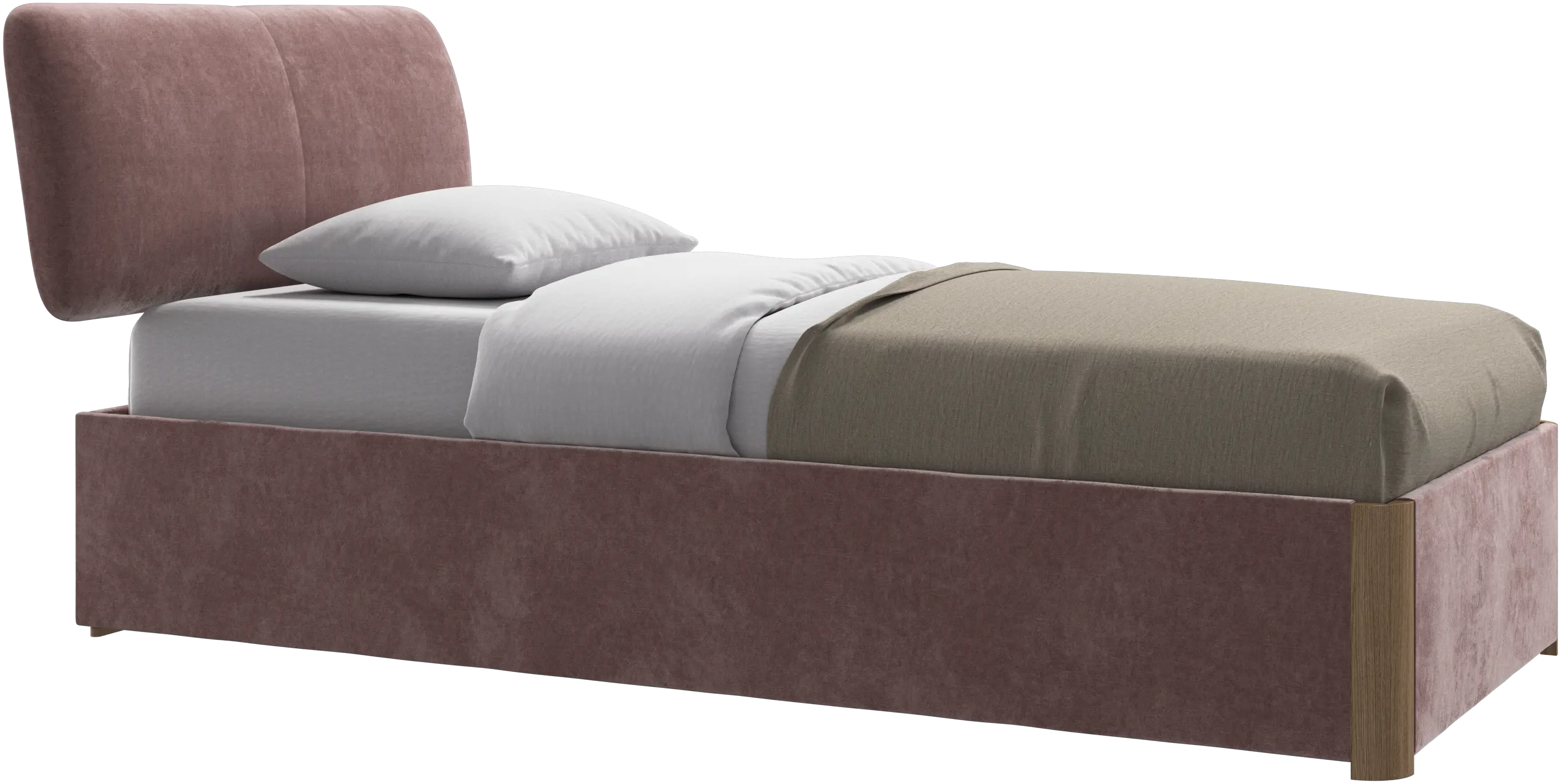 Element bed, bed-mounted headboard, with slats and storage solution, excl. mattress
