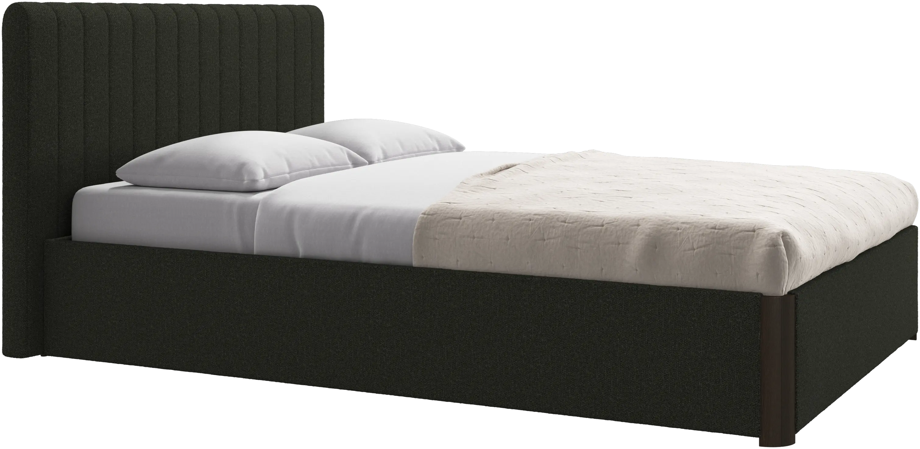 Element bed, bed-mounted headboard, with slats and storage solution, excl. mattress