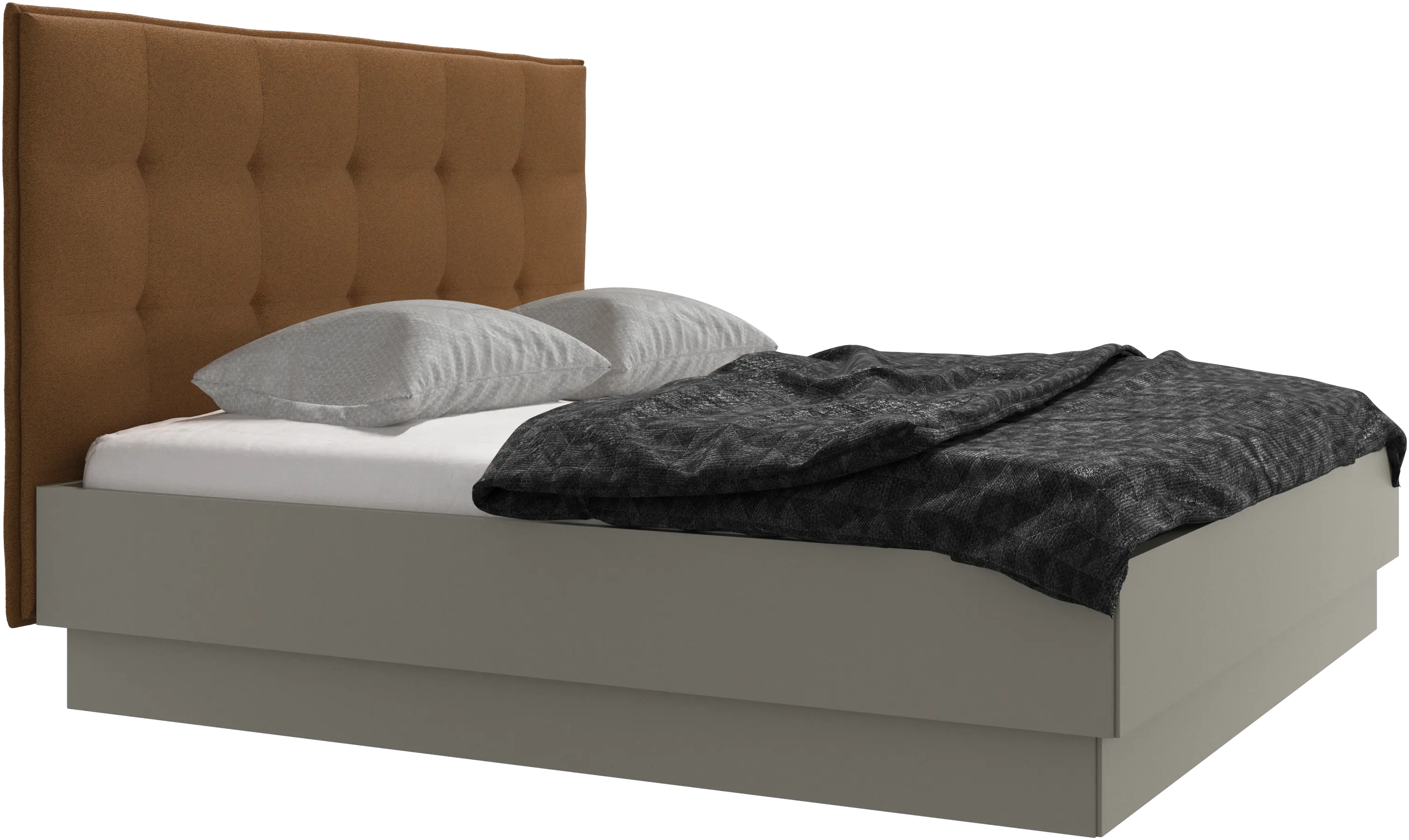 Lugano storage bed with lift-up frame and slats, excl. mattress