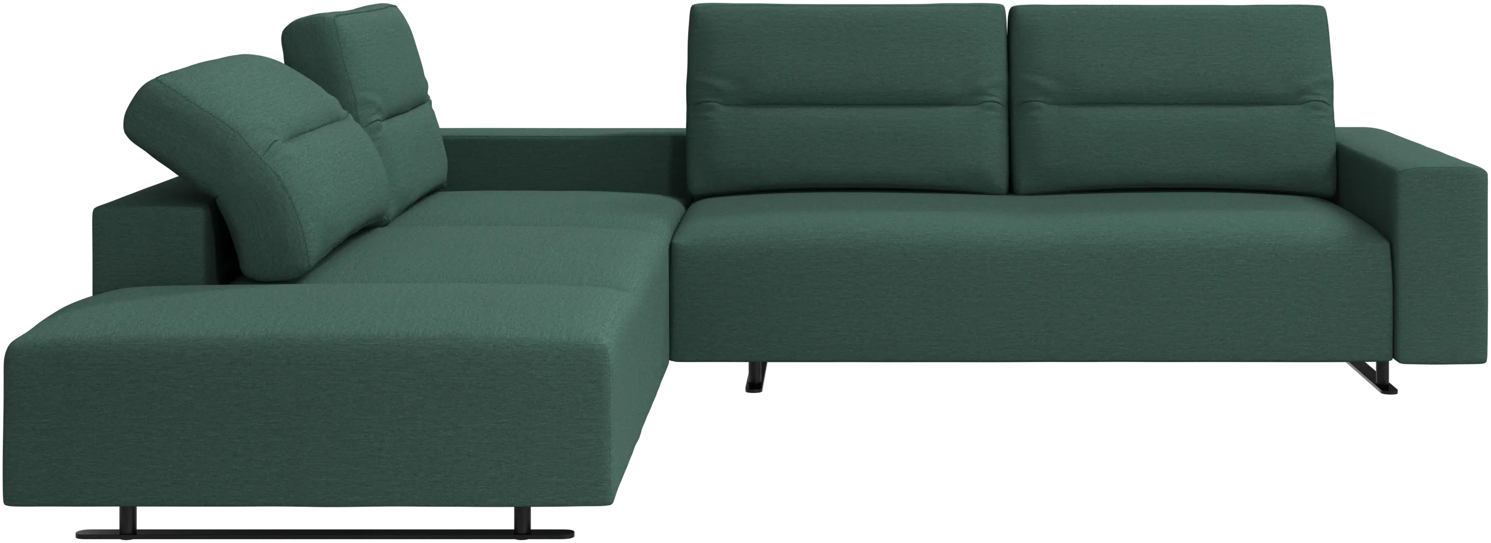Hampton corner sofa with adjustable back and storage on right side