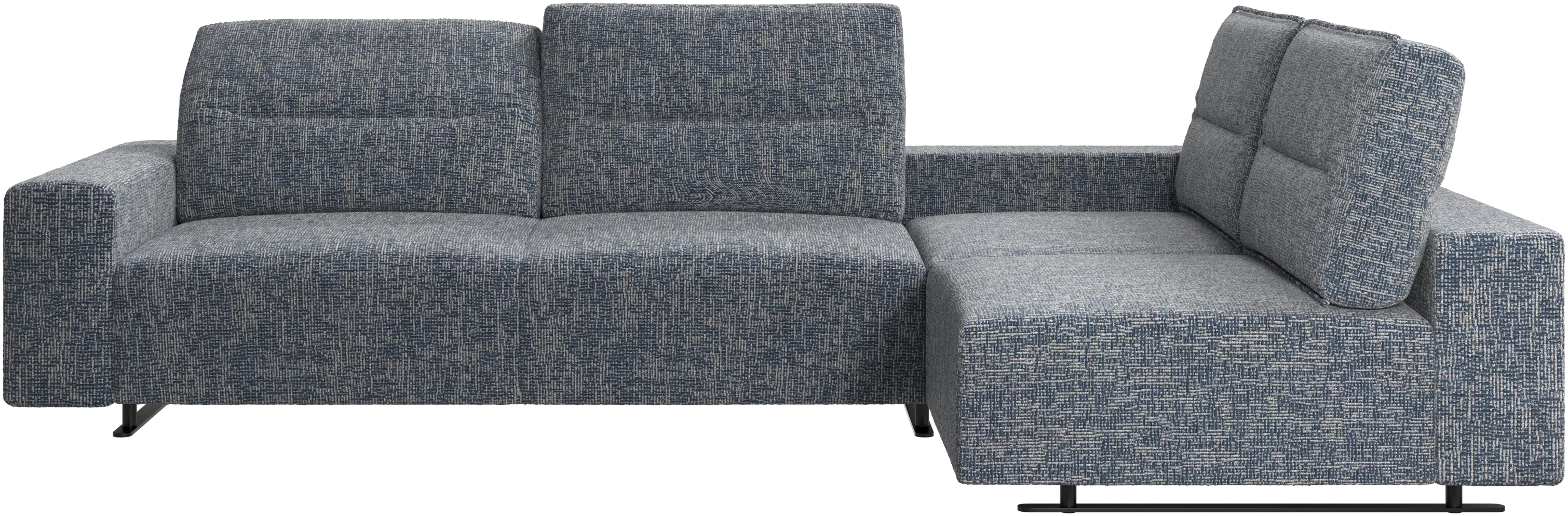 Hampton corner sofa with adjustable back and storage on left side