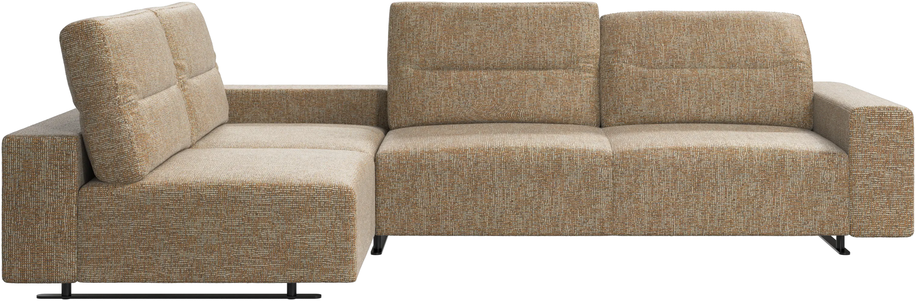 Hampton corner sofa with adjustable back and storage on right side