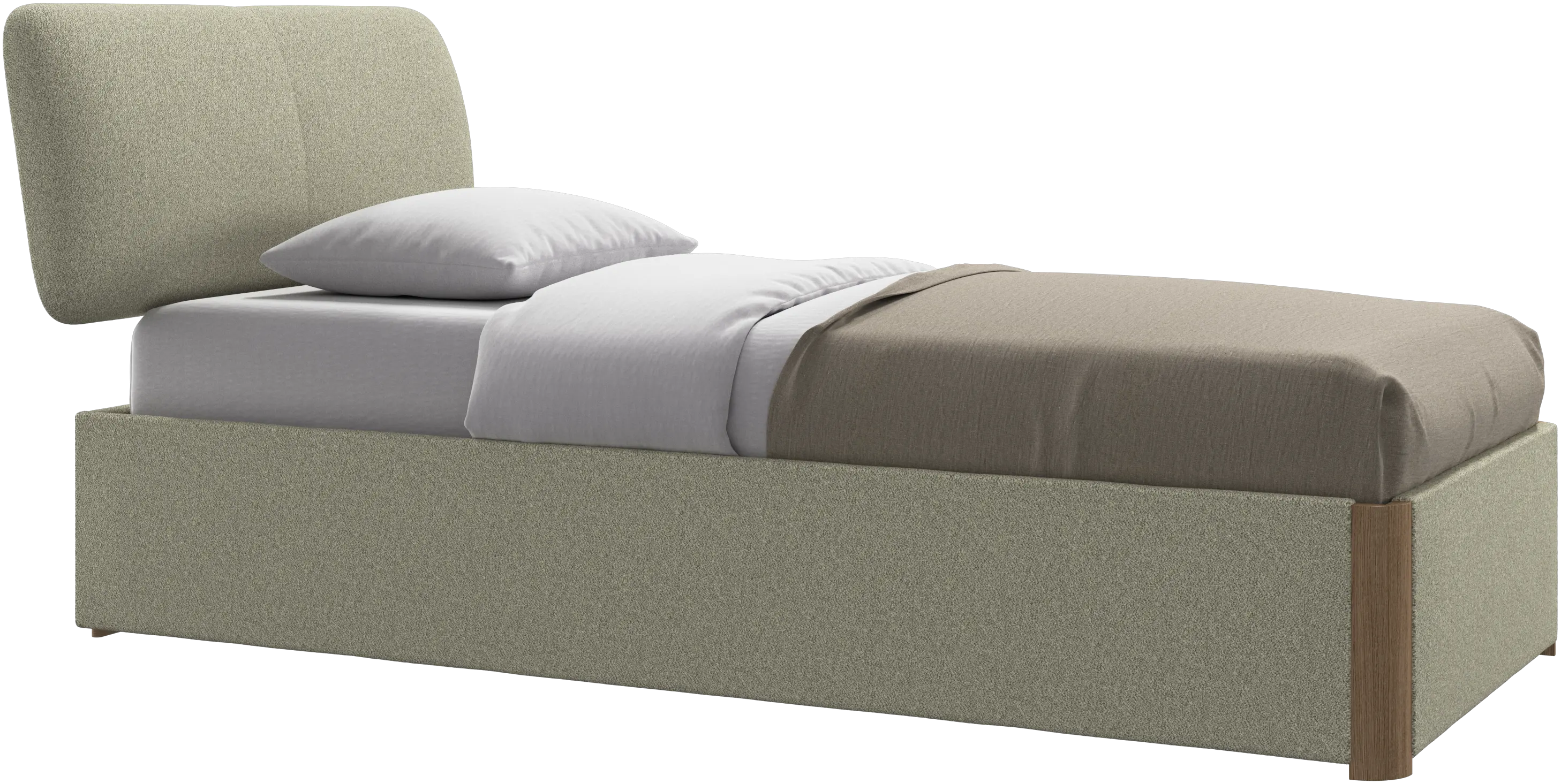 Element bed, bed-mounted headboard, with slats and storage solution, excl. mattress