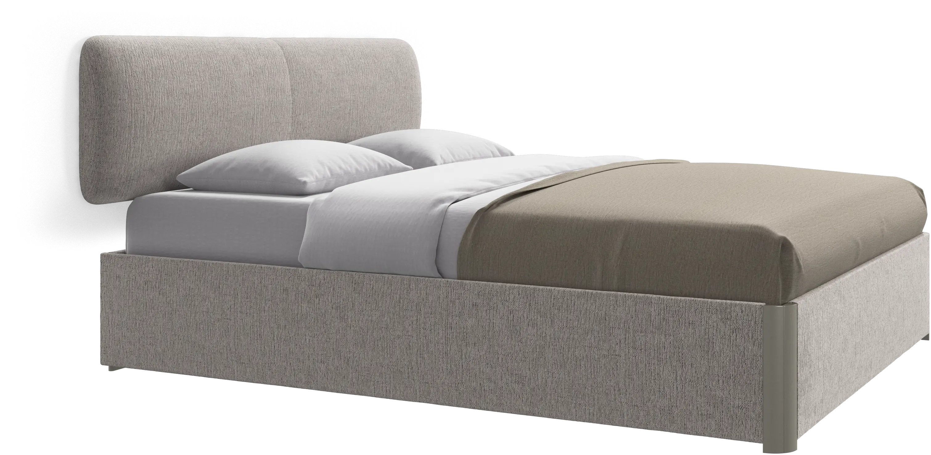 Element bed, wall-mounted headboard, with slats and storage solution, excl. mattress