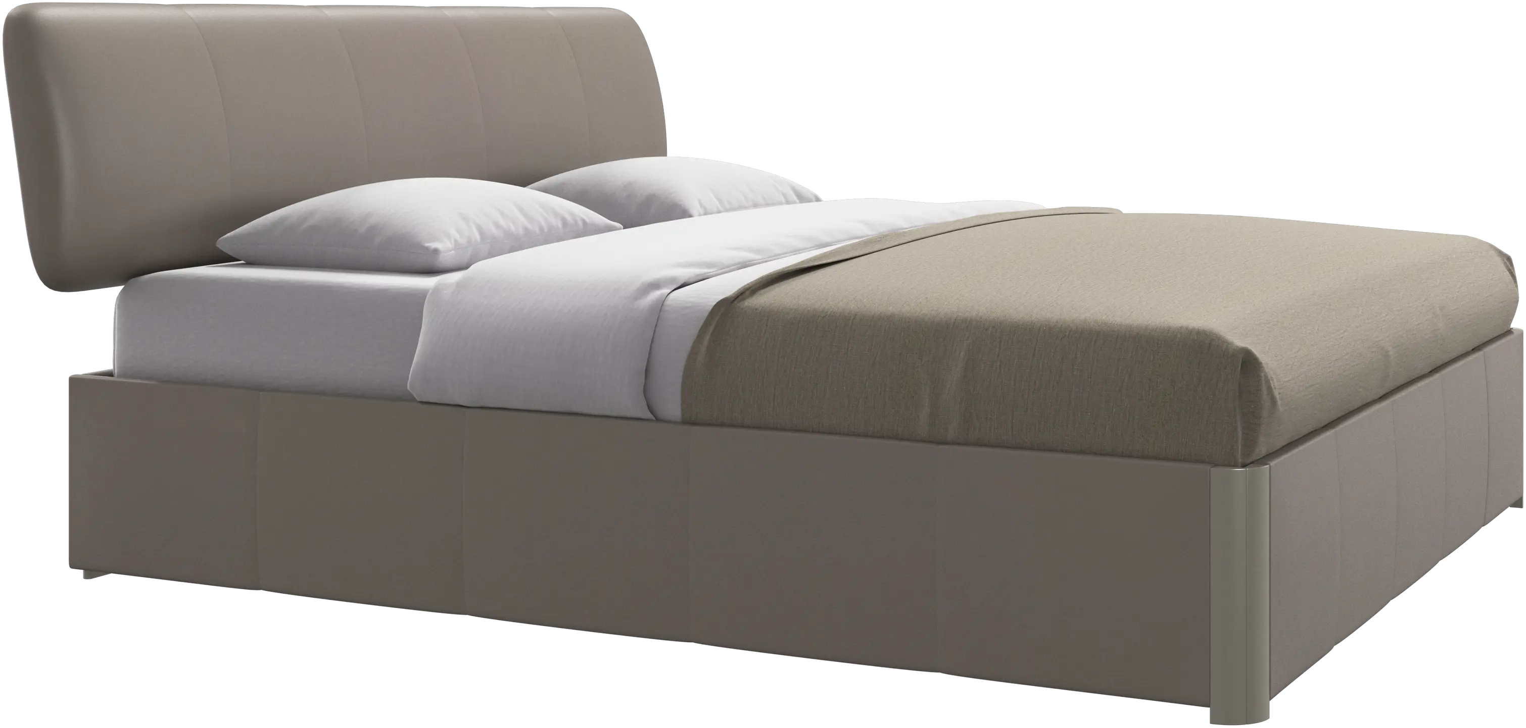 Element bed, bed-mounted headboard, with slats and storage solution, excl. mattress