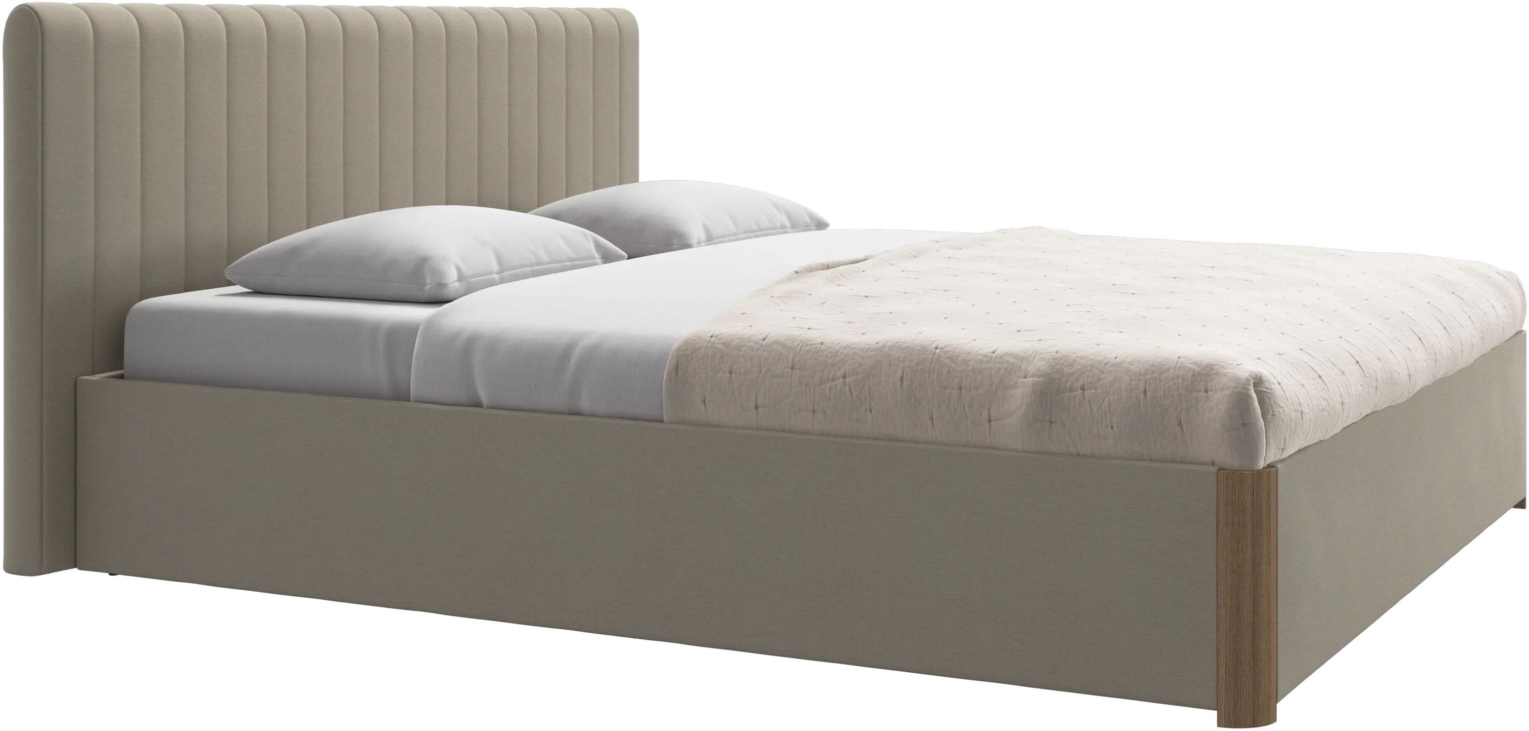 Element bed, bedgemonteerd hoofdbord, met latten en opbergoplossing, excl. matras