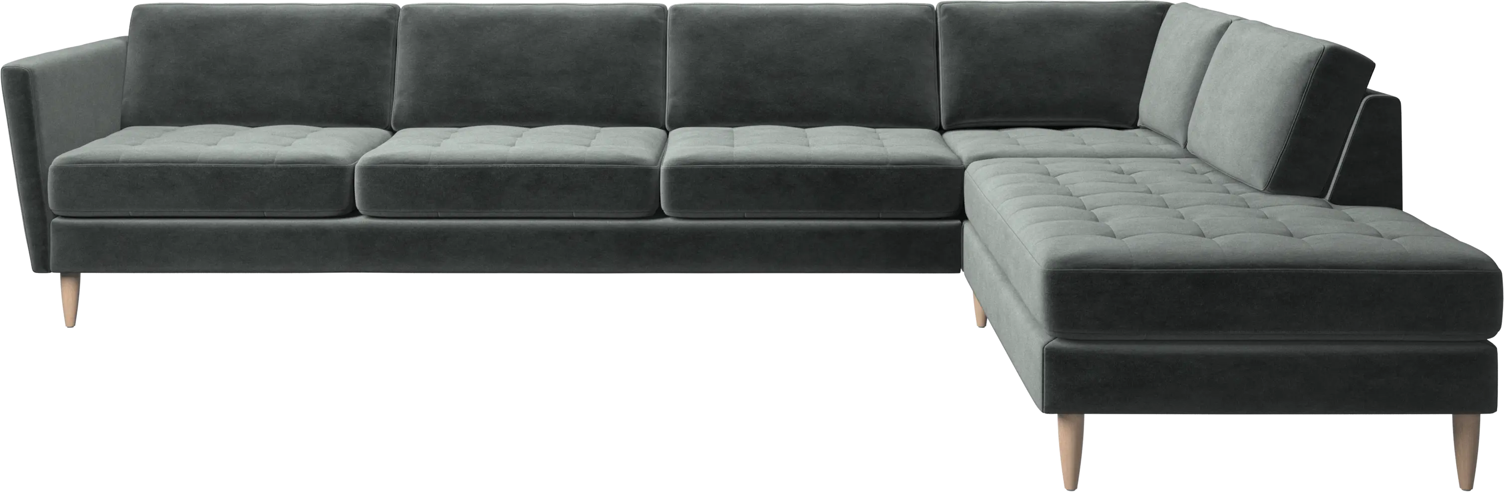 Osaka corner sofa with lounging unit, tufted seat