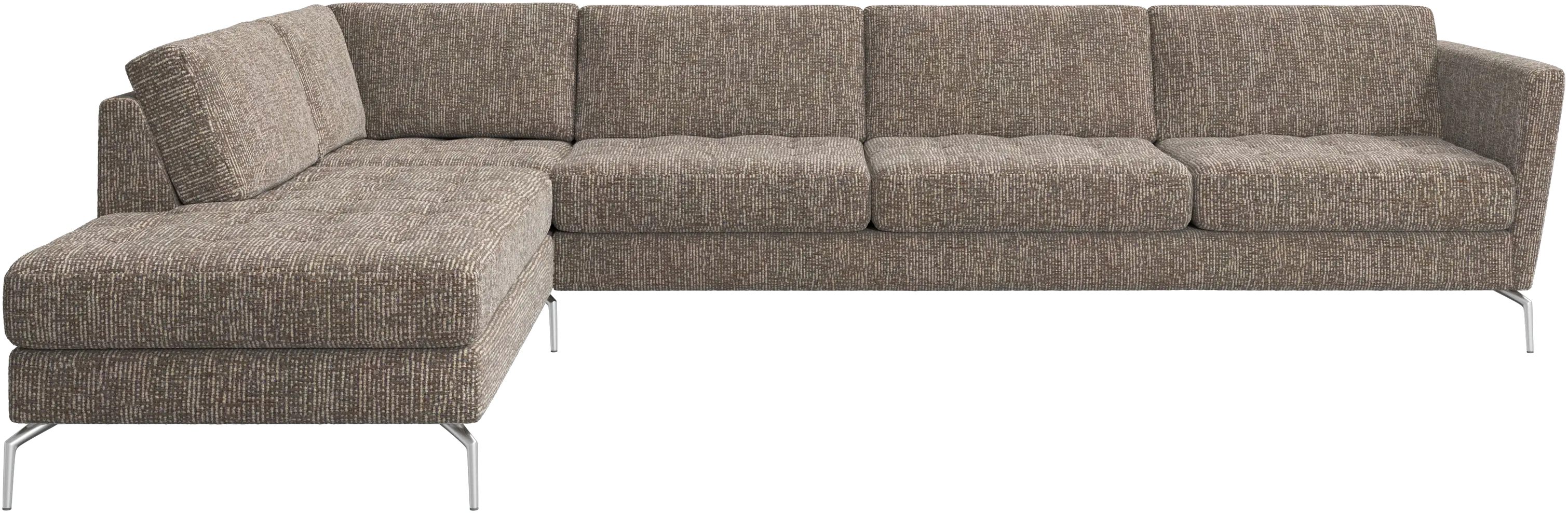 Osaka corner sofa with lounging unit, tufted seat