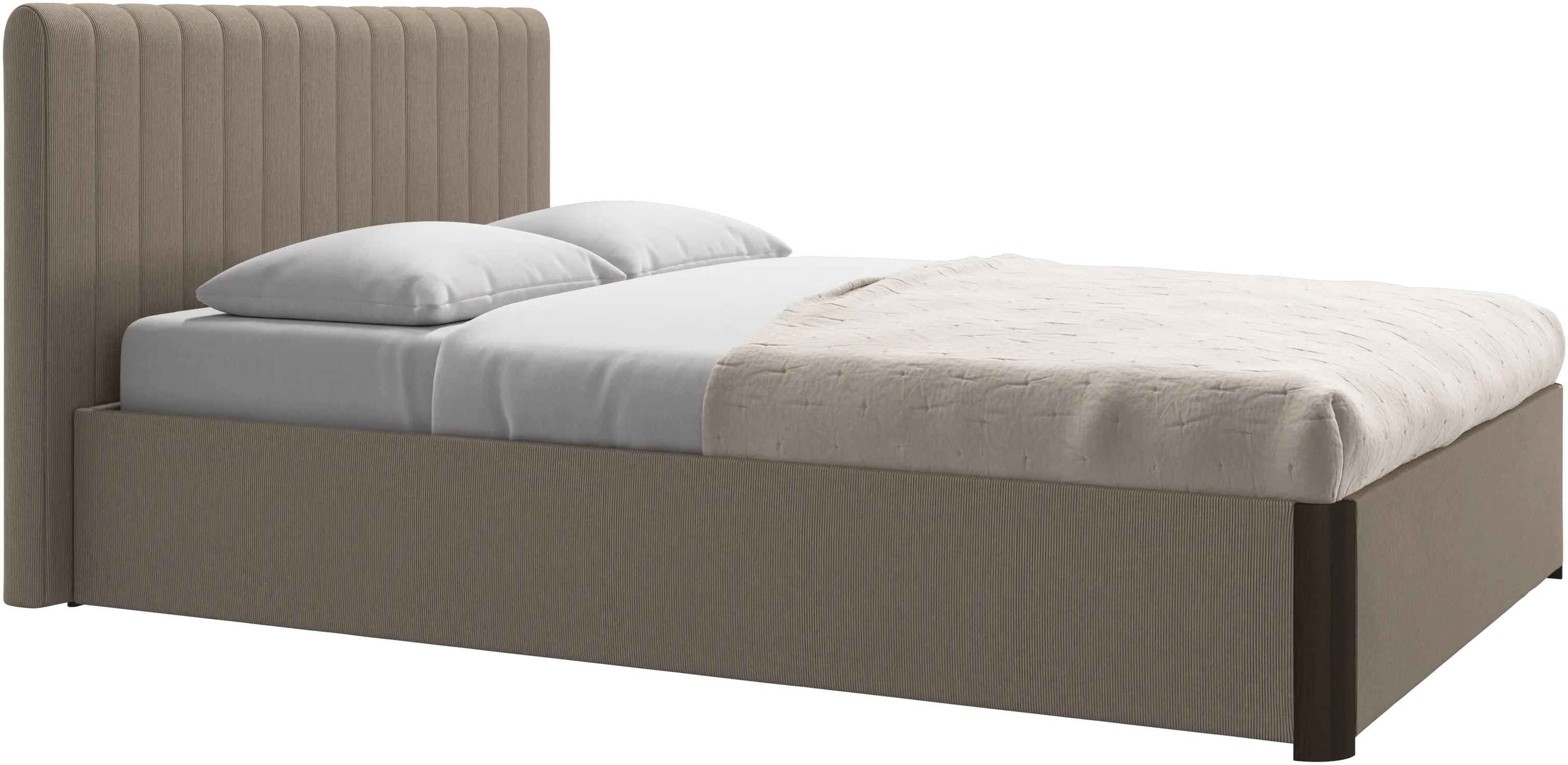 Element bed, bed-mounted headboard, with slats and storage solution, excl. mattress