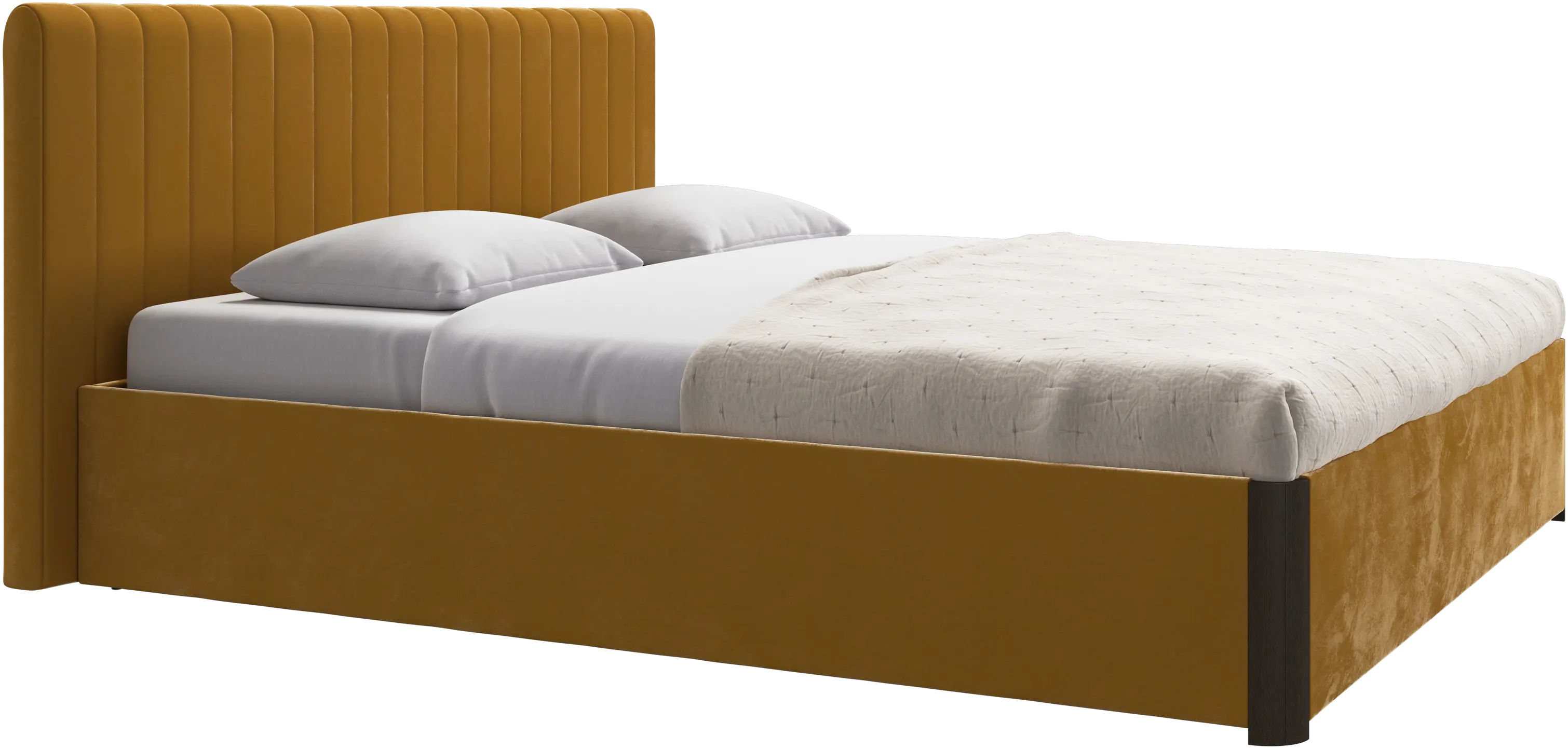 Element bed, bed-mounted headboard, with slats and storage solution, excl. mattress
