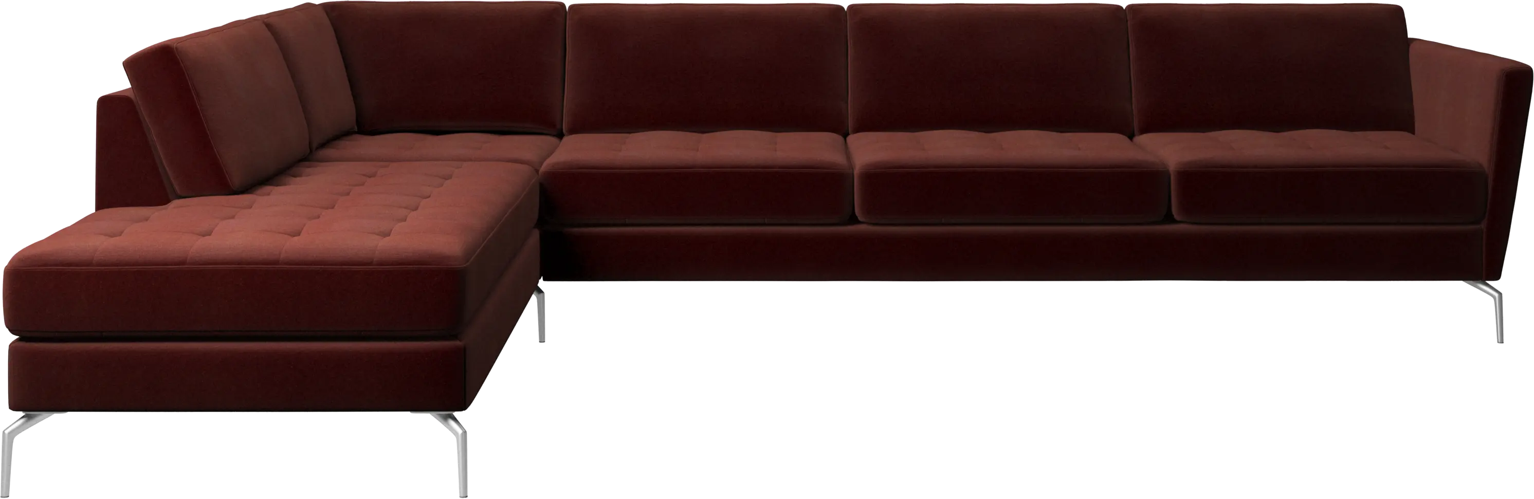 Osaka corner sofa with lounging unit, tufted seat