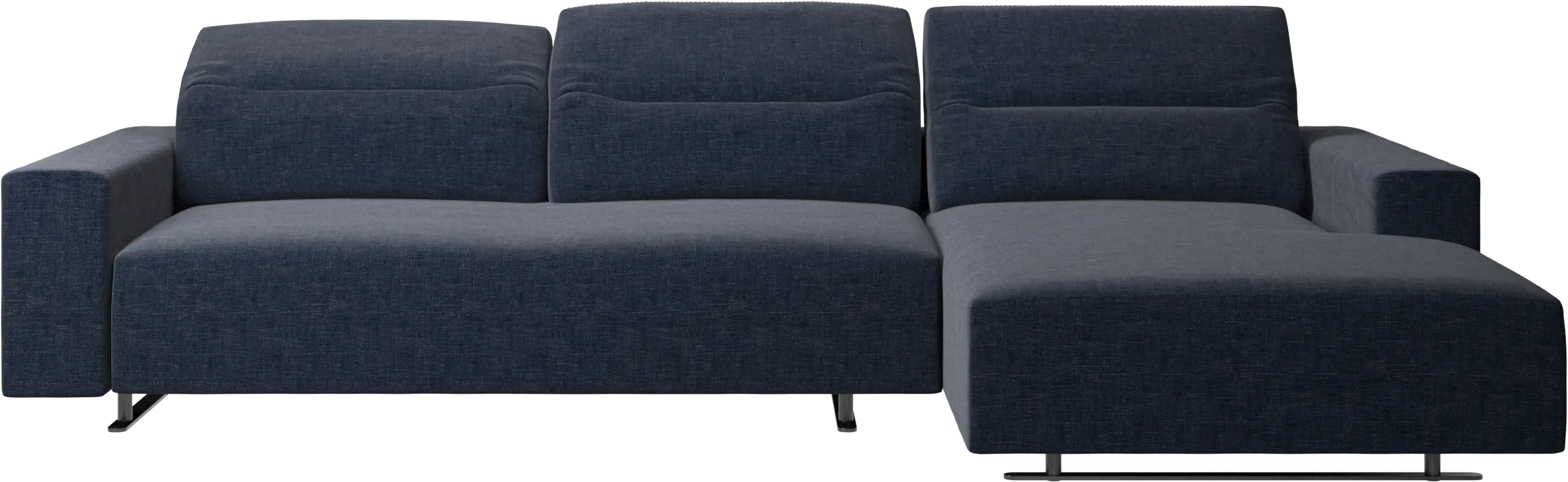 Hampton sofa with adjustable back, resting unit and storage right side