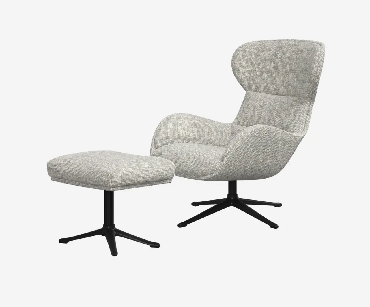 Armchairs Reno Sessel mit Drehfunktion und Fußhocker