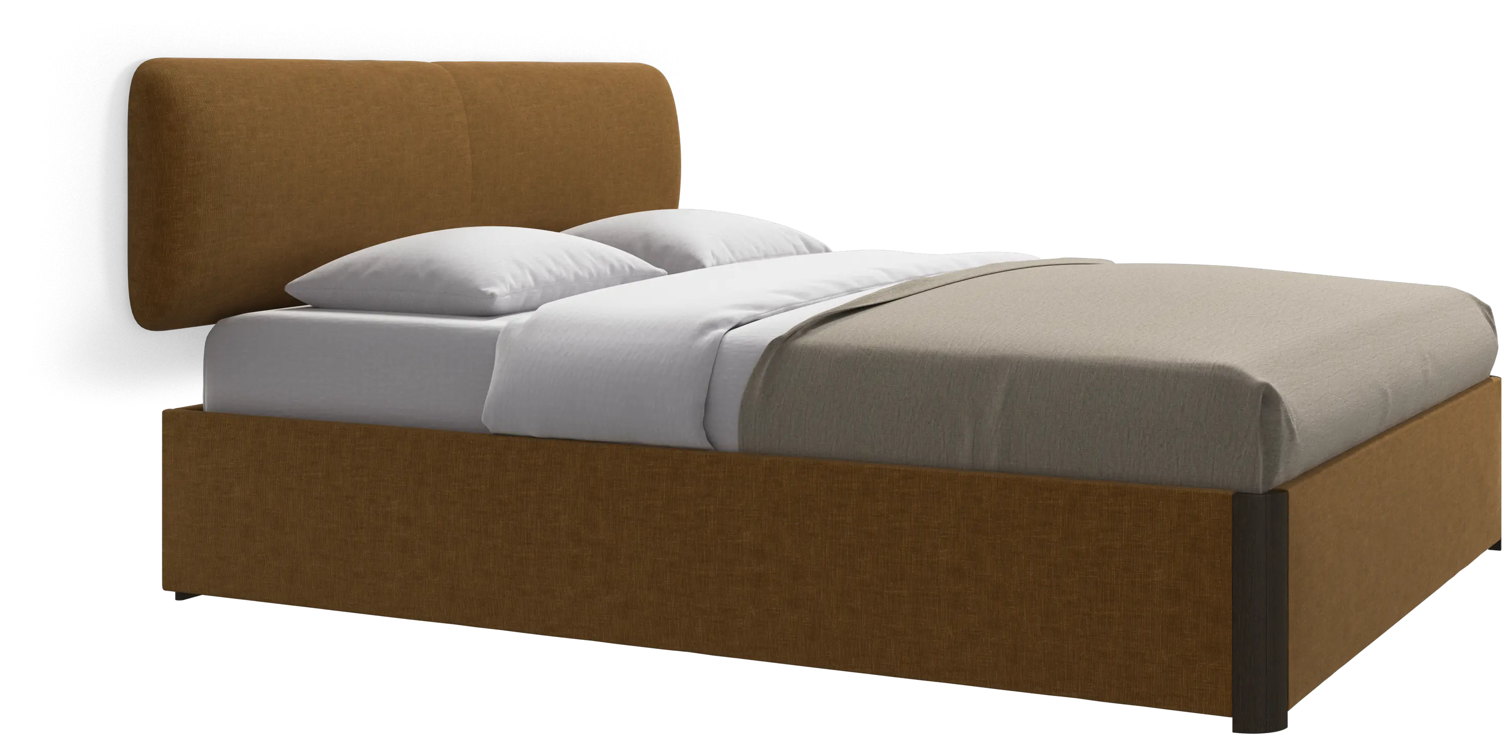 Element cama, cabecero montado en la pared, con láminas y solución de almacenamiento, excl. colchón