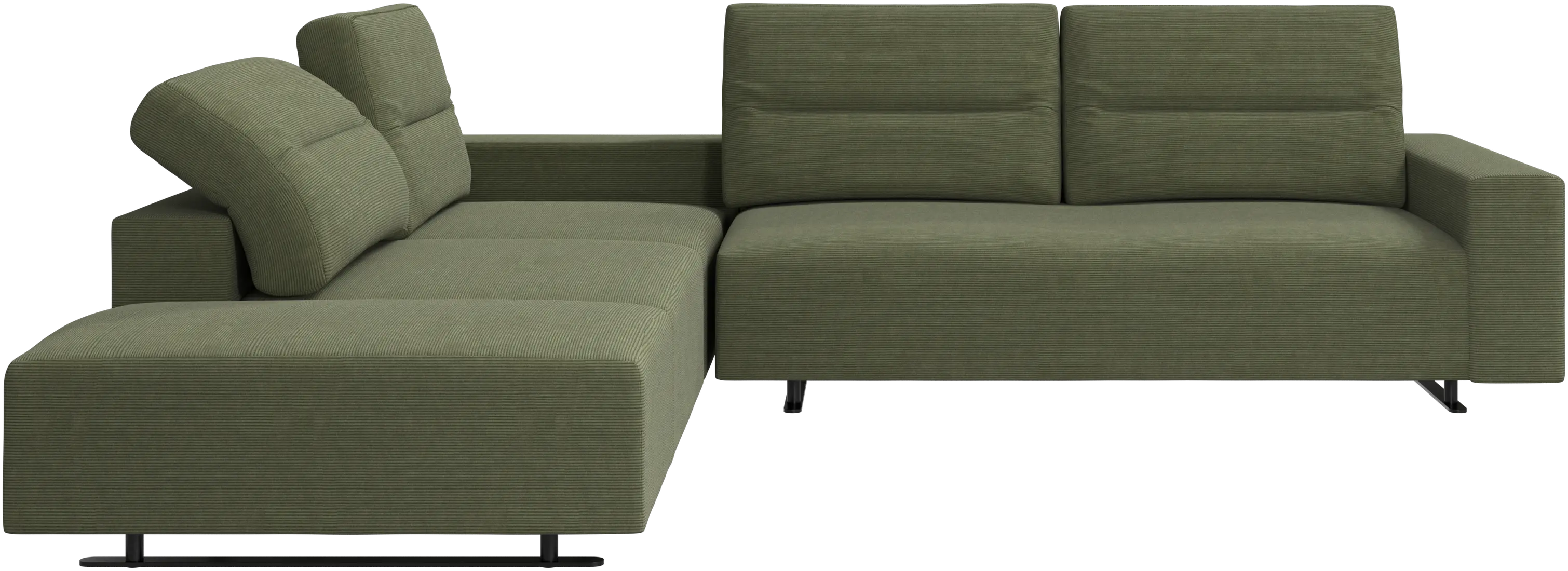 Hampton corner sofa with adjustable back and lounging unit