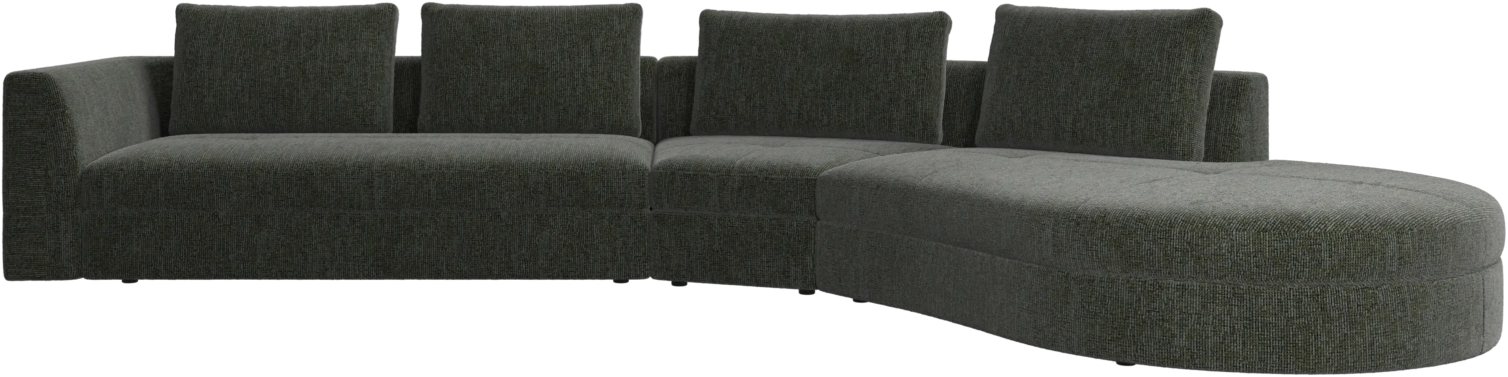 Bergamo sofa with round lounging unit,right
