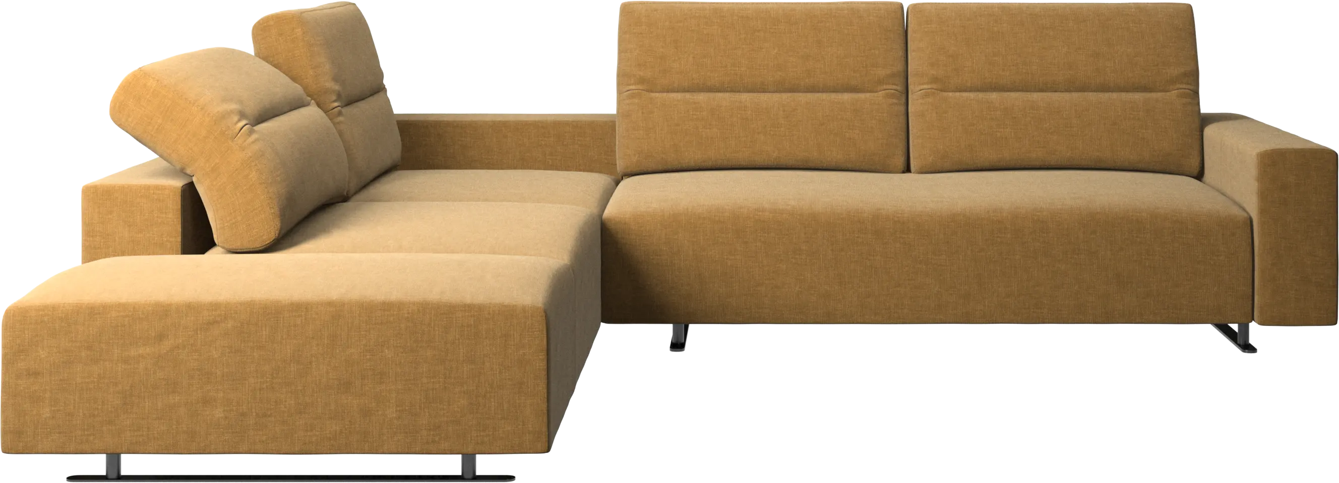 Hampton corner sofa with adjustable back and storage on right side