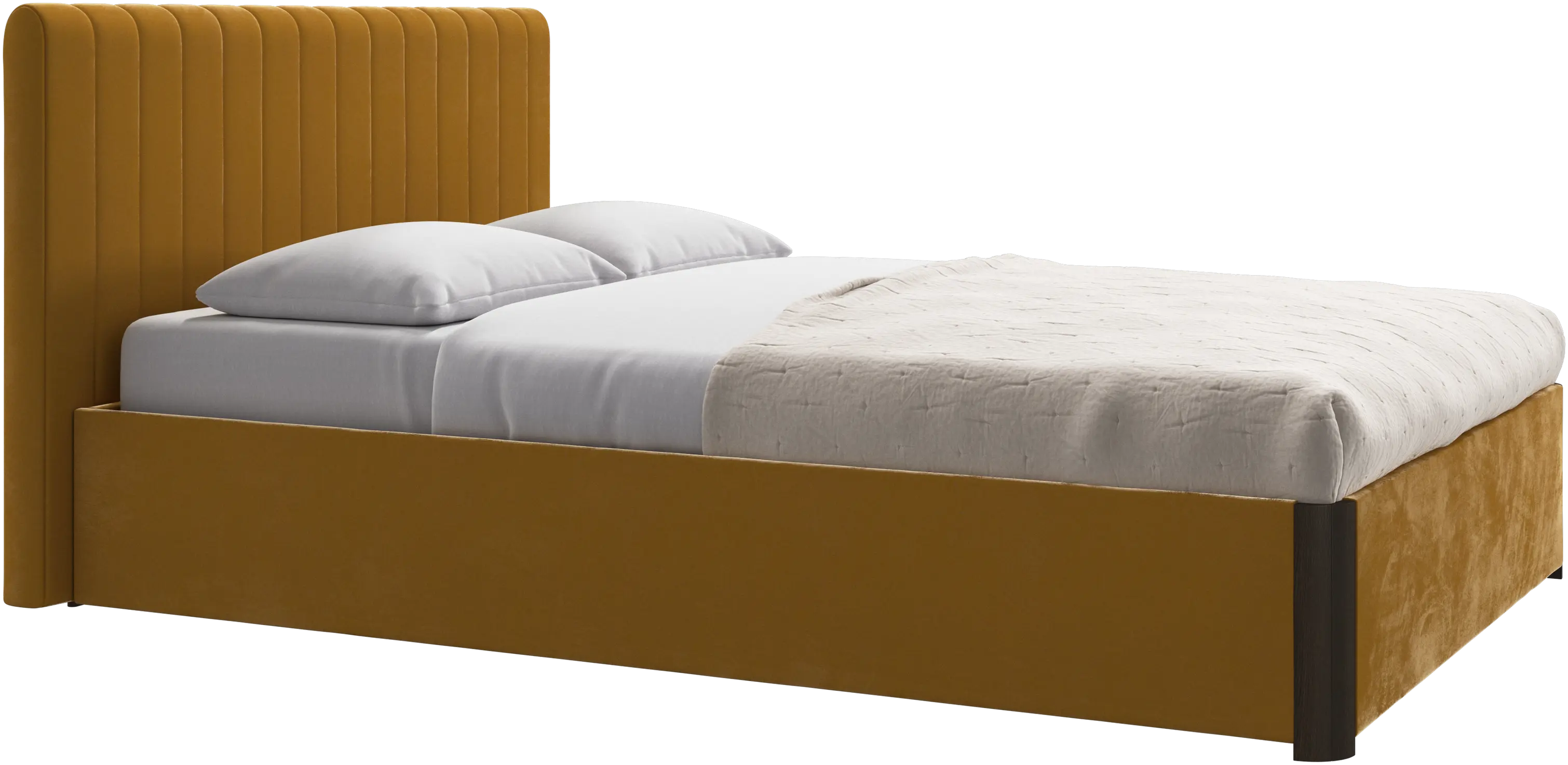Element bed, bed-mounted headboard, with slats and storage solution, excl. mattress