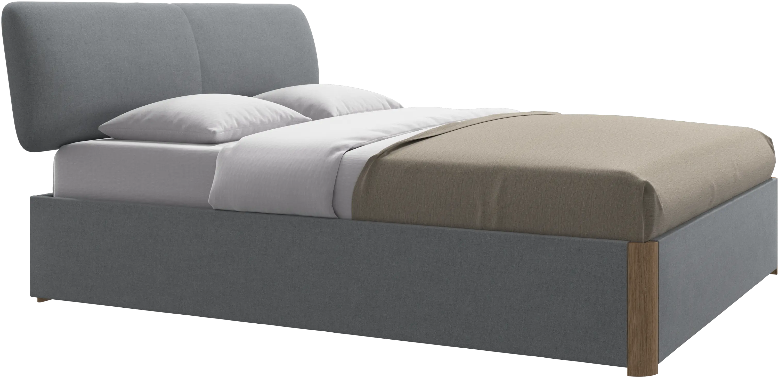 Element cama, cabeceira montada na cama, com ripas, excl. colchão