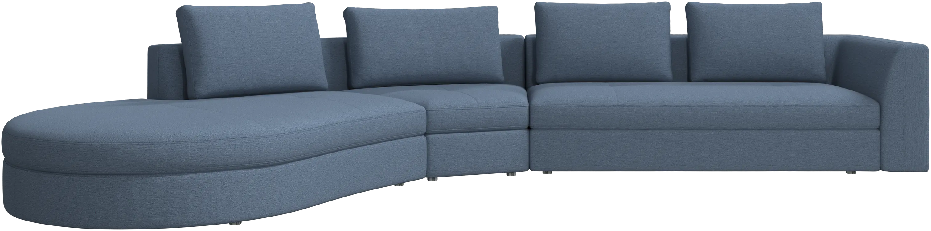 Bergamo sofa with round lounging unit, left