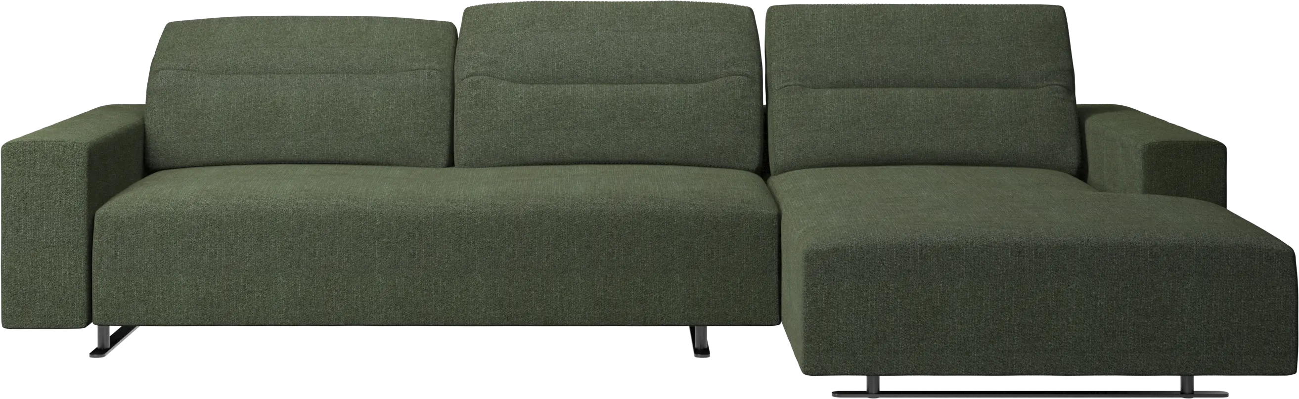 Hampton sofa with adjustable back, resting unit and storage right side