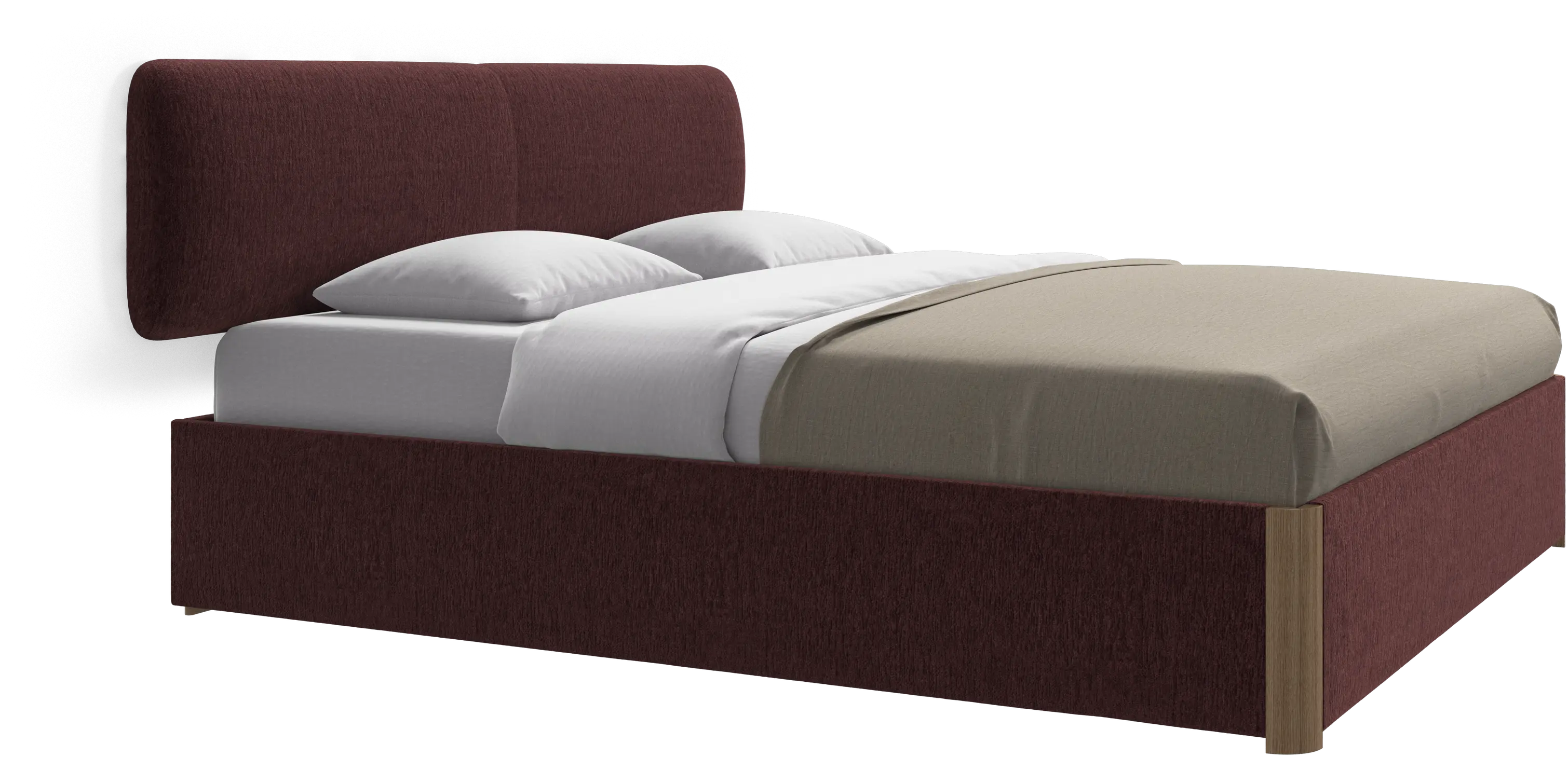 Element bed, wall-mounted headboard, with slats and storage solution, excl. mattress