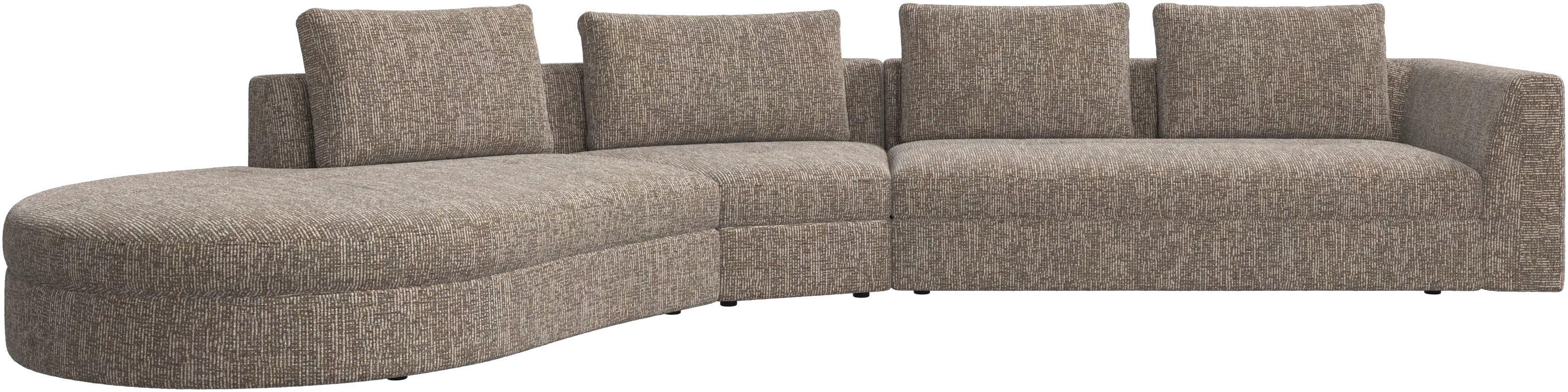 Bergamo sofa with round lounging unit, left