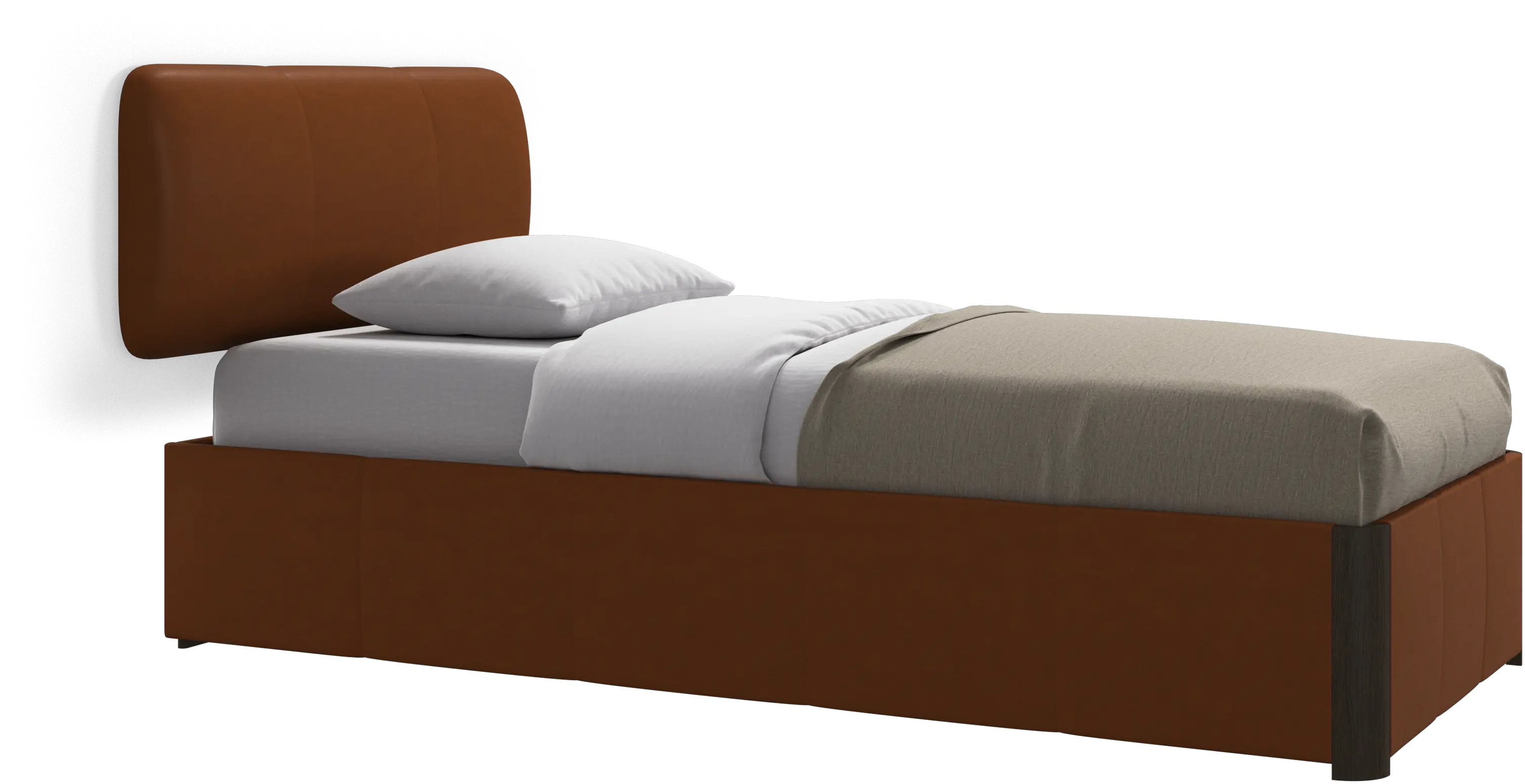 Element bed, wall-mounted headboard, with slats and storage solution, excl. mattress