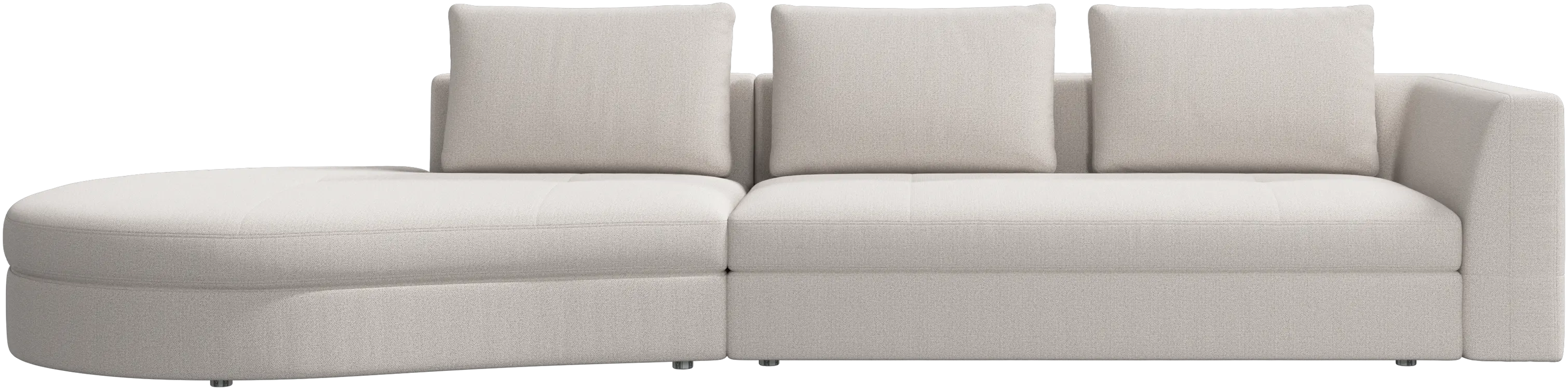 Bergamo sofa with round lounging unit, left